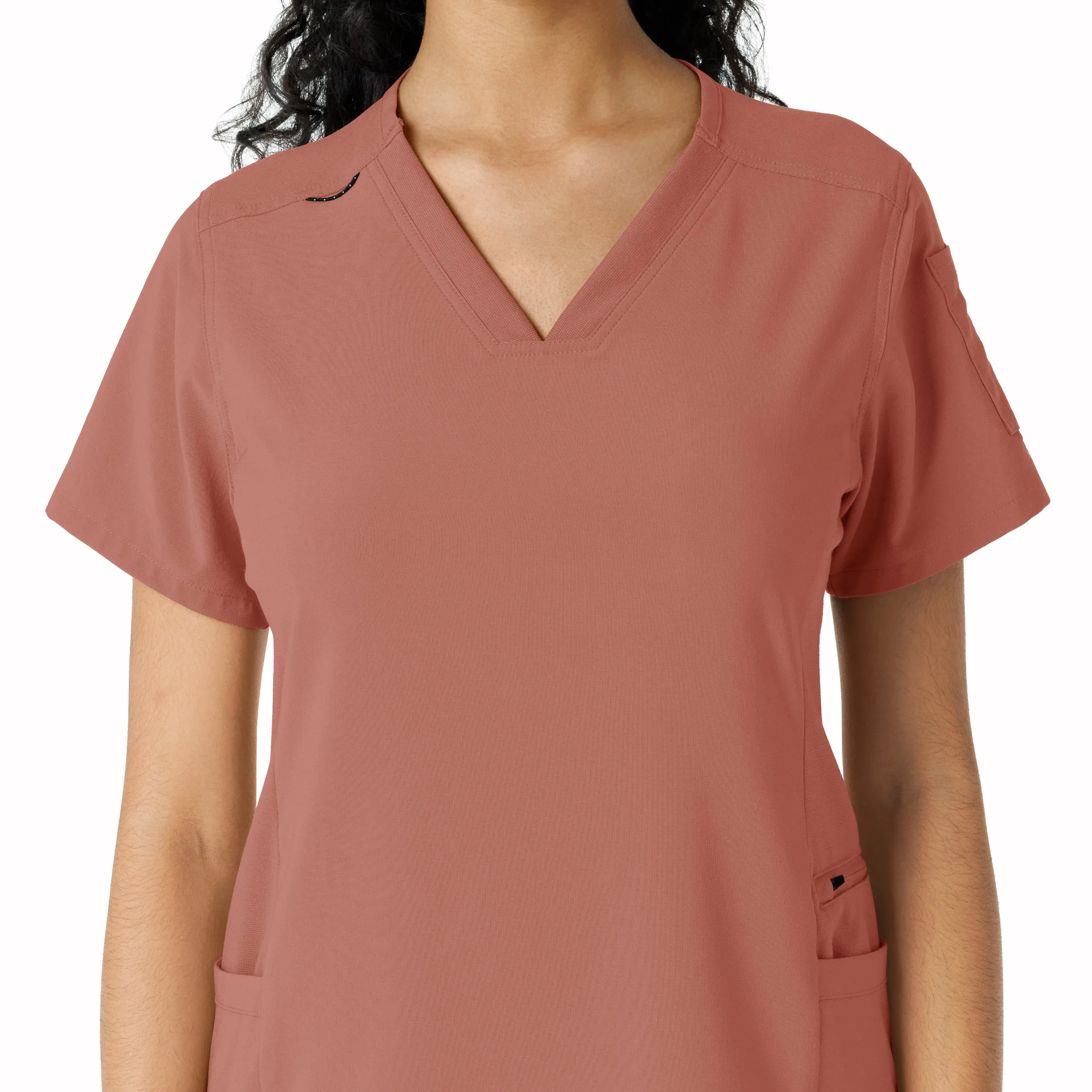 Carhartt Force Cross-Flex Women's Knit Panel Scrub Top - Wildrose