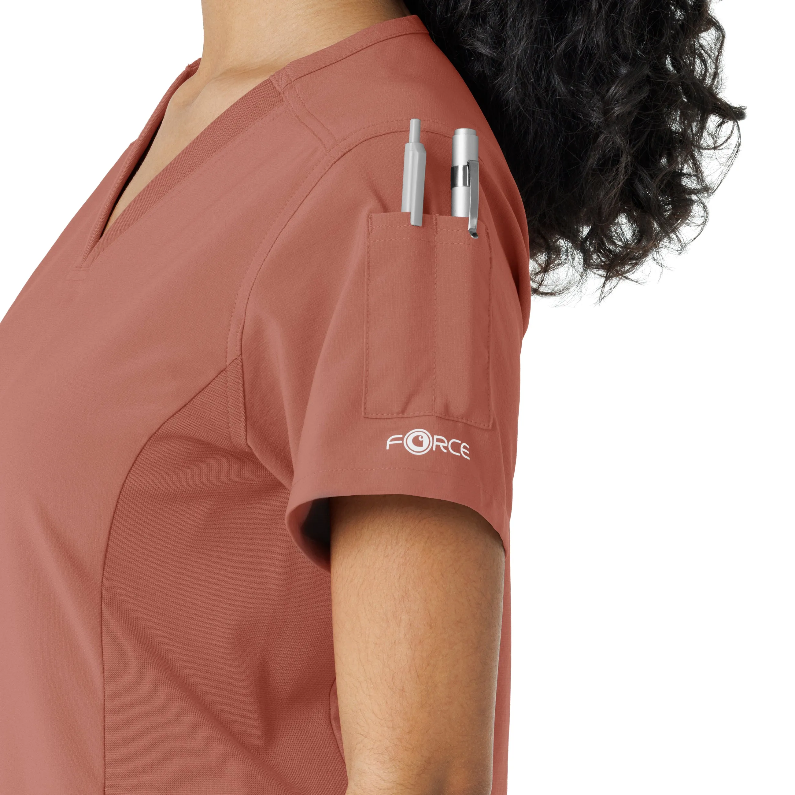 Carhartt Force Cross-Flex Women's Knit Panel Scrub Top - Wildrose