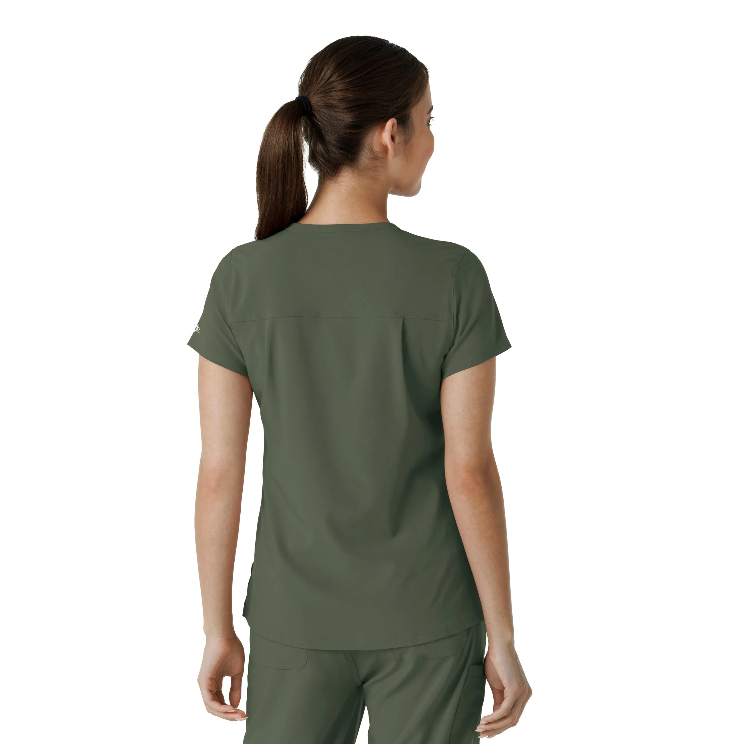 Carhartt Force Cross-Flex Women's Tuck-In Scrub Top - Olive