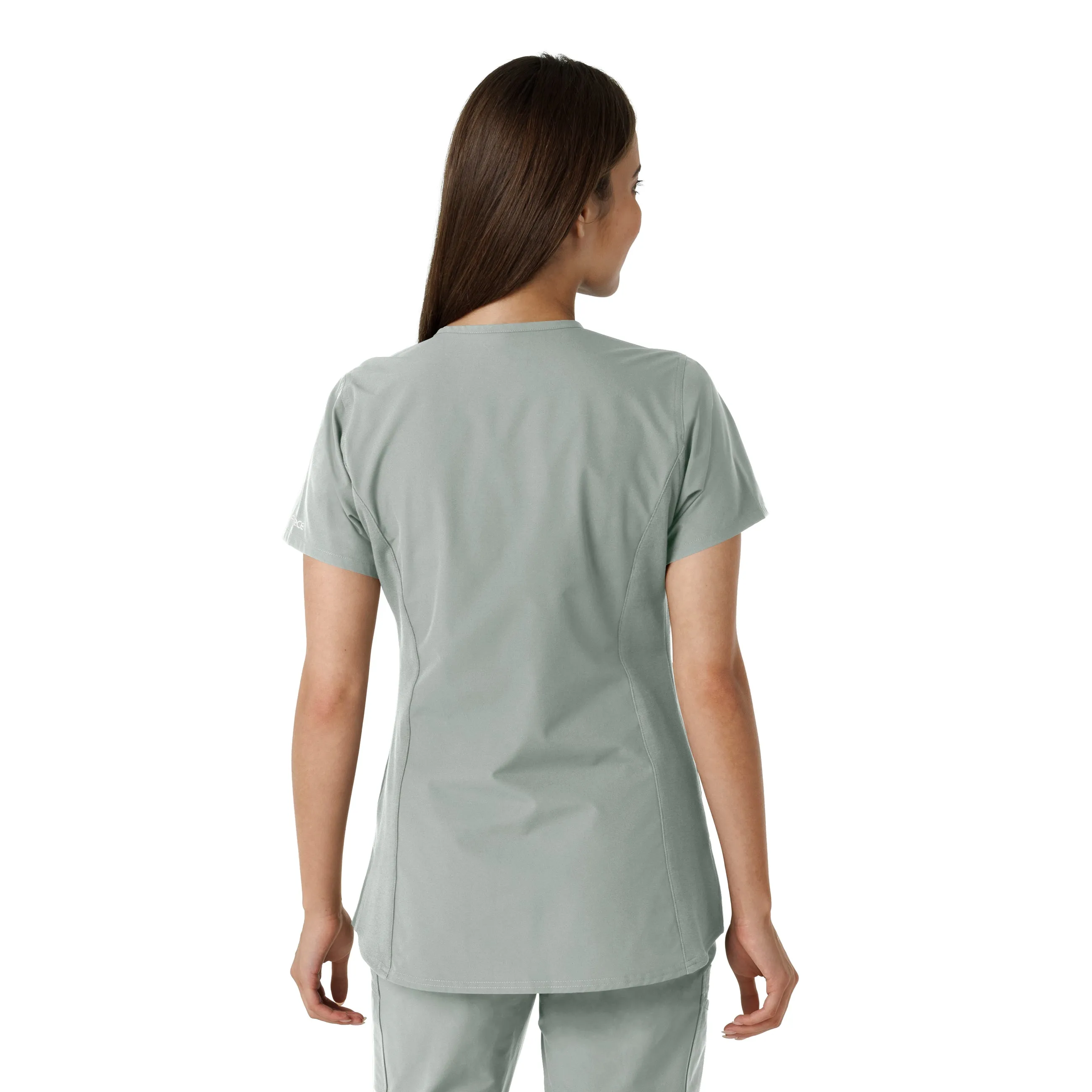 Carhartt Force Essentials Women's Notch Neck Tunic Knit Panel Scrub Top - Grey