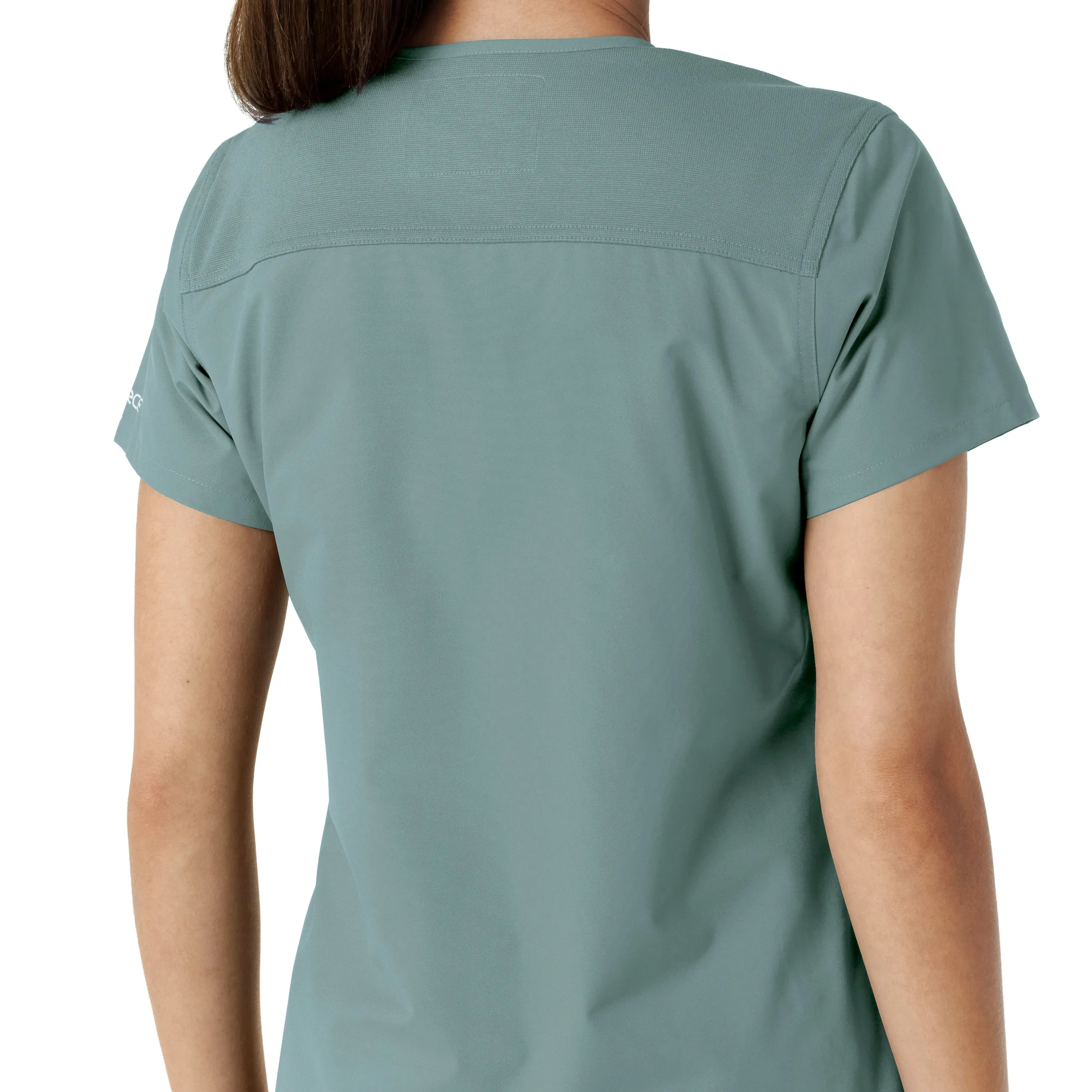 Carhartt Force Essentials Women's V-Neck Knit Panel Scrub Top - Summer Blue