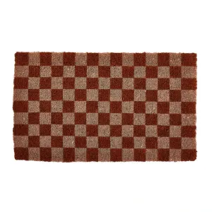 Checkers Door Mat - Terracotta