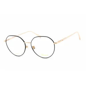 Chopard Women's Eyeglasses - Shiny Rose Gold/Black Metal Round Frame | VCHF71M 0301