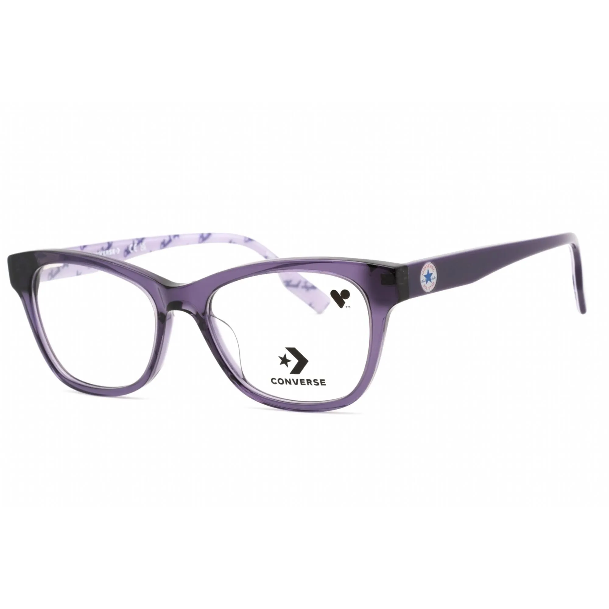 Converse Women's Eyeglasses - Full Rim Crystal Court Purple Plastic Frame | CV5003 501