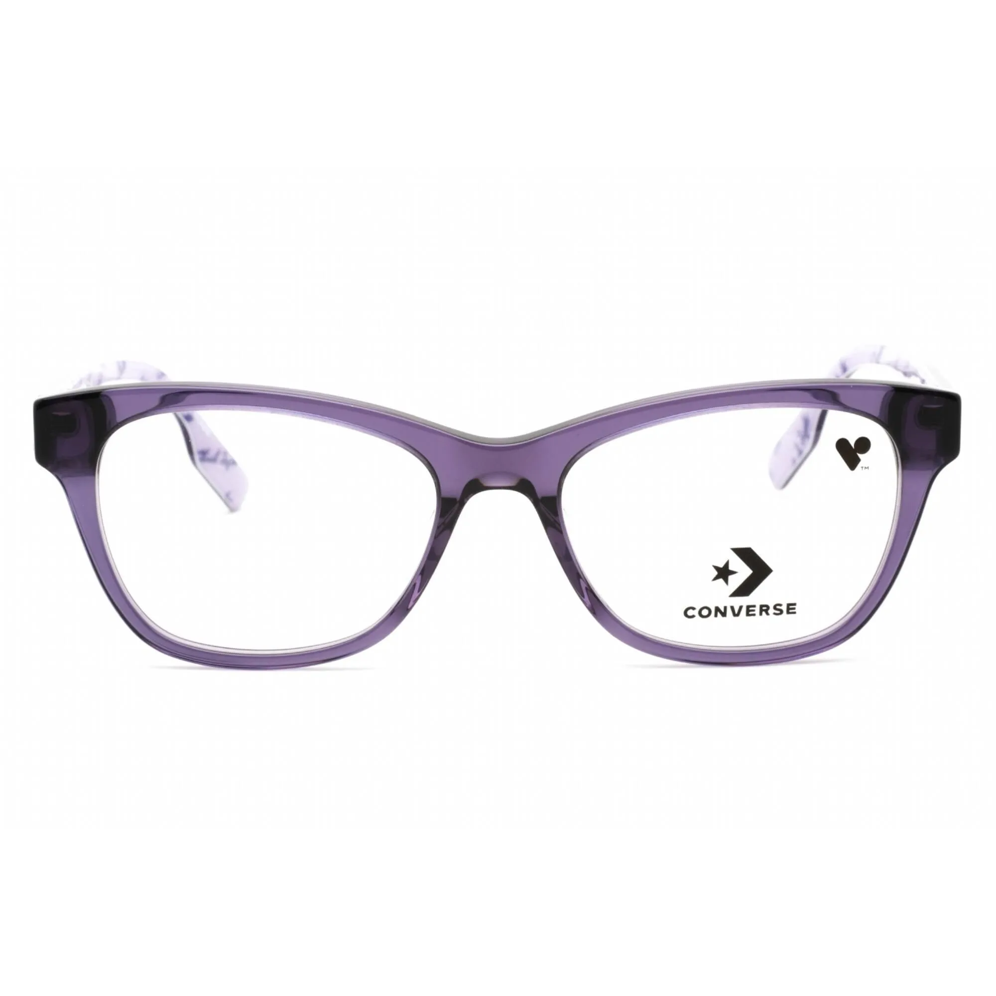 Converse Women's Eyeglasses - Full Rim Crystal Court Purple Plastic Frame | CV5003 501