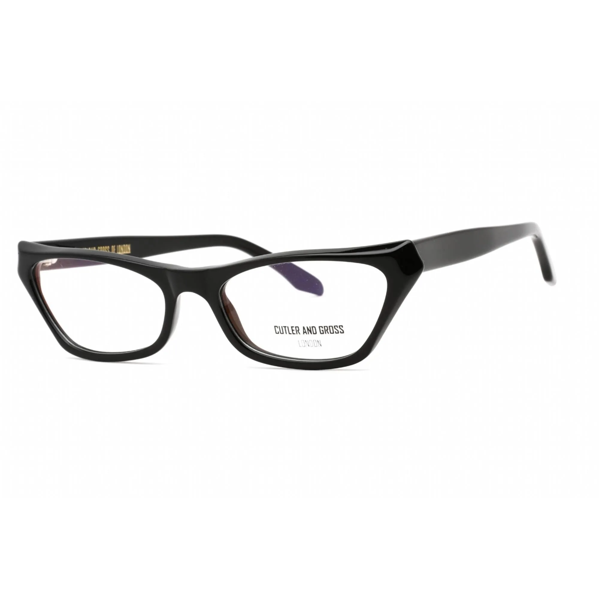 Cutler And Gross Women's Eyeglasses - Black Cat Eye Frame Clear Lens | CG1329 001
