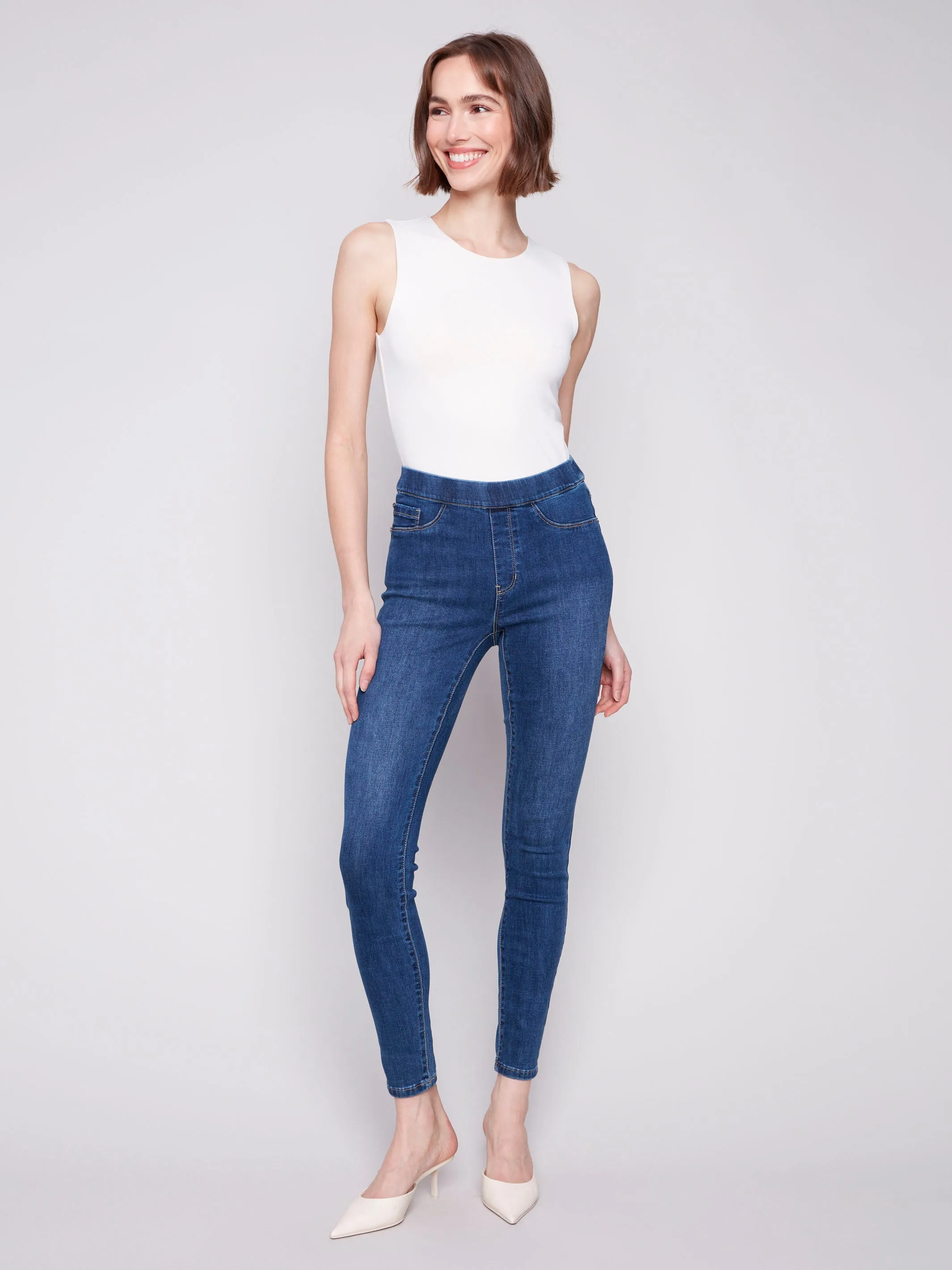 Denim Pull-On Pants - Indigo