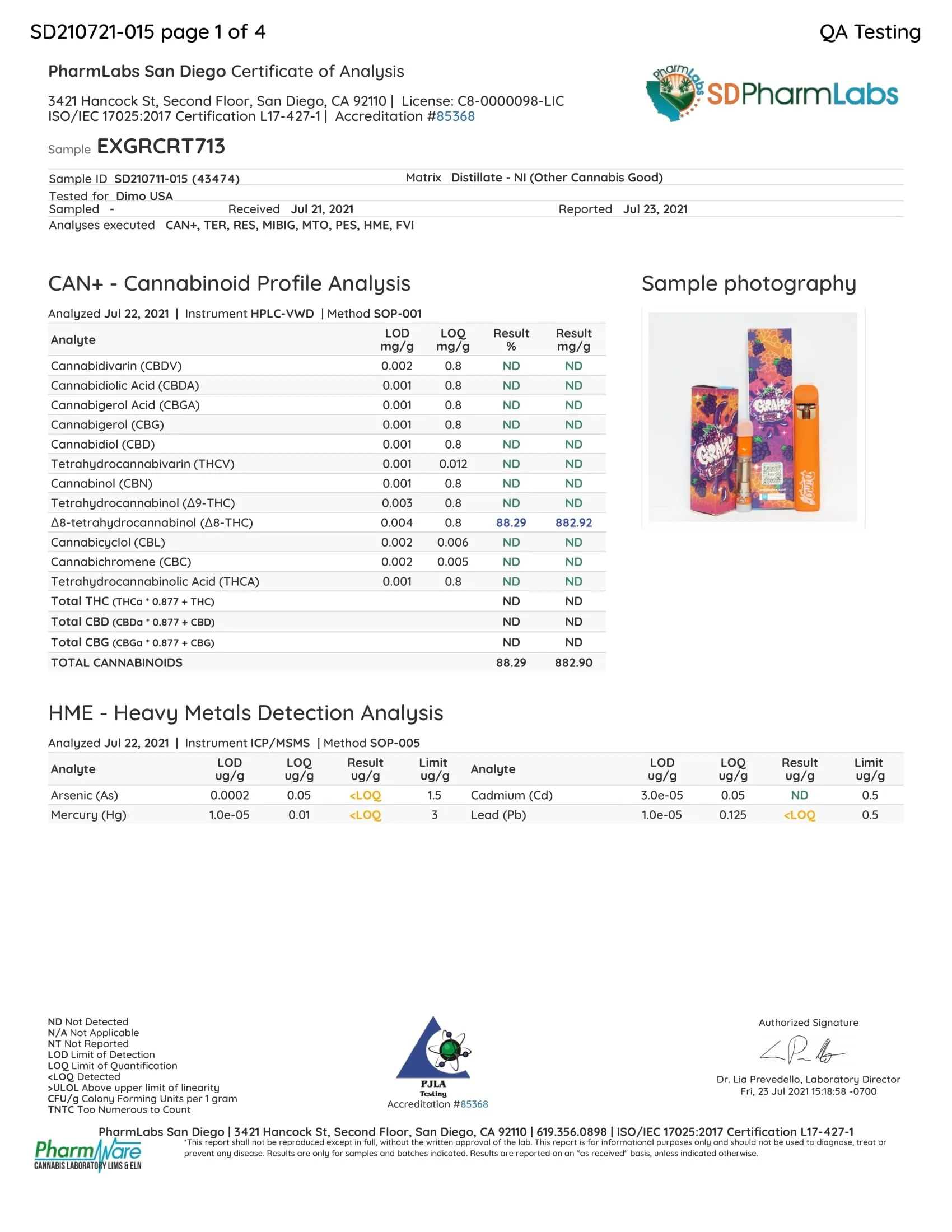 Dimo - Grape Crush Hybrid - D8 LR Cartridge