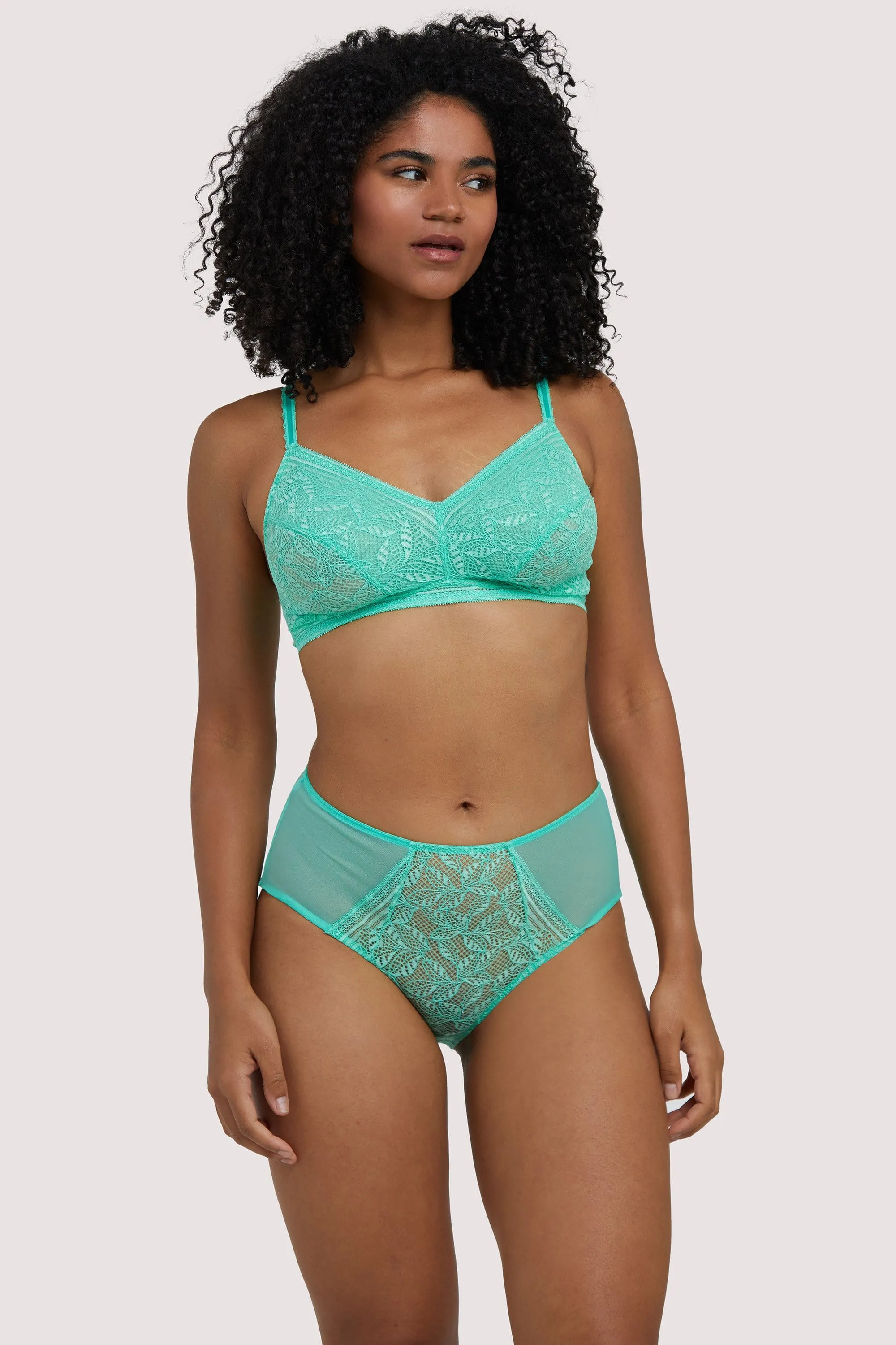 Emma Mint Green Lace Wireless Bra