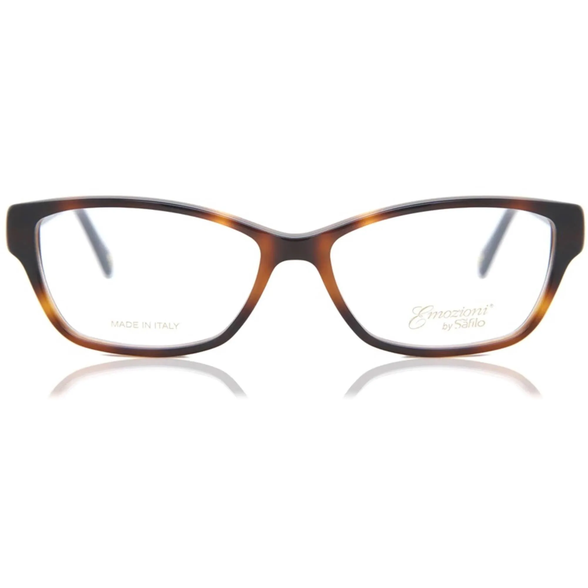 Emozioni Women's Eyeglasses - Light Havana Acetate Full Rim Cat Eye | EM 4053 0SX7