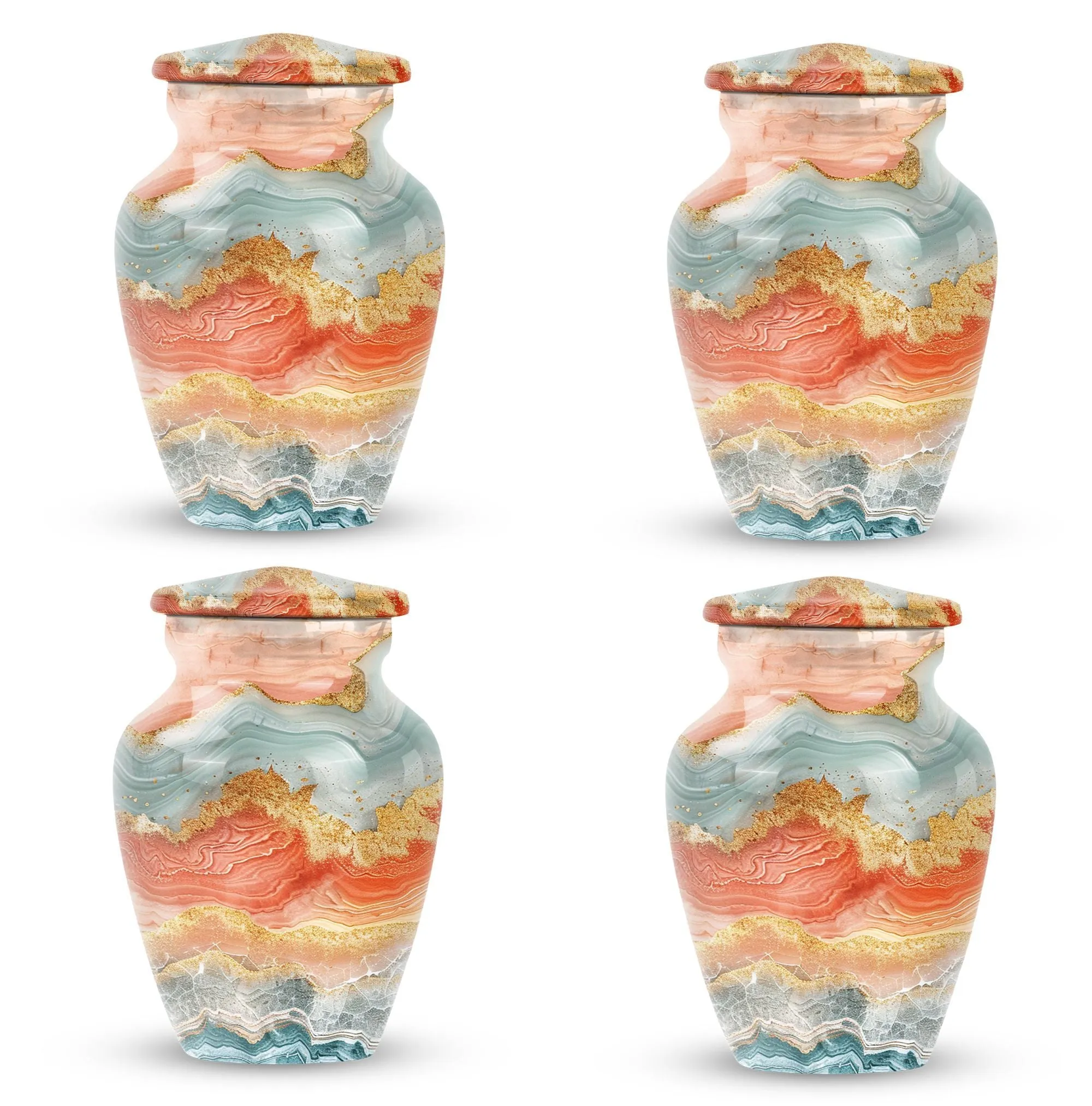 Eternal Harmonium: Vibrant Swirl Cremation Urn, Uniquely Crafted