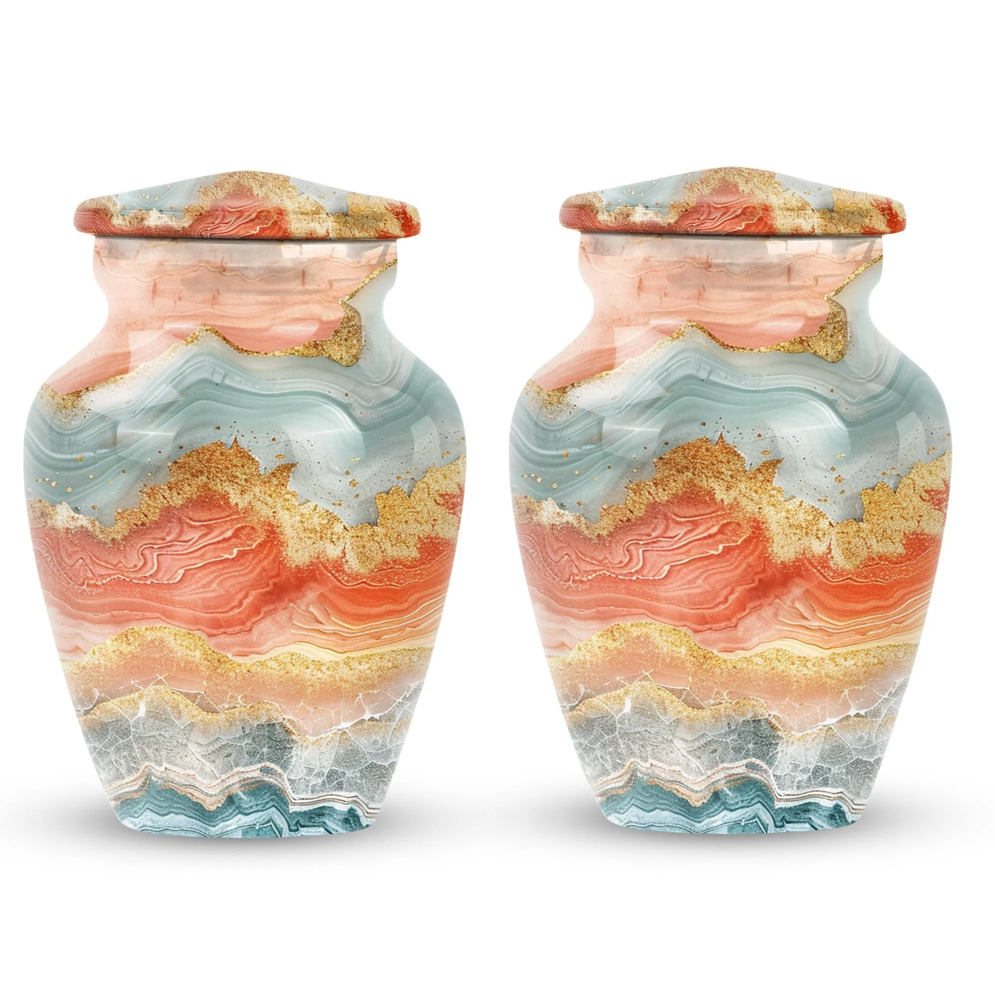 Eternal Harmonium: Vibrant Swirl Cremation Urn, Uniquely Crafted