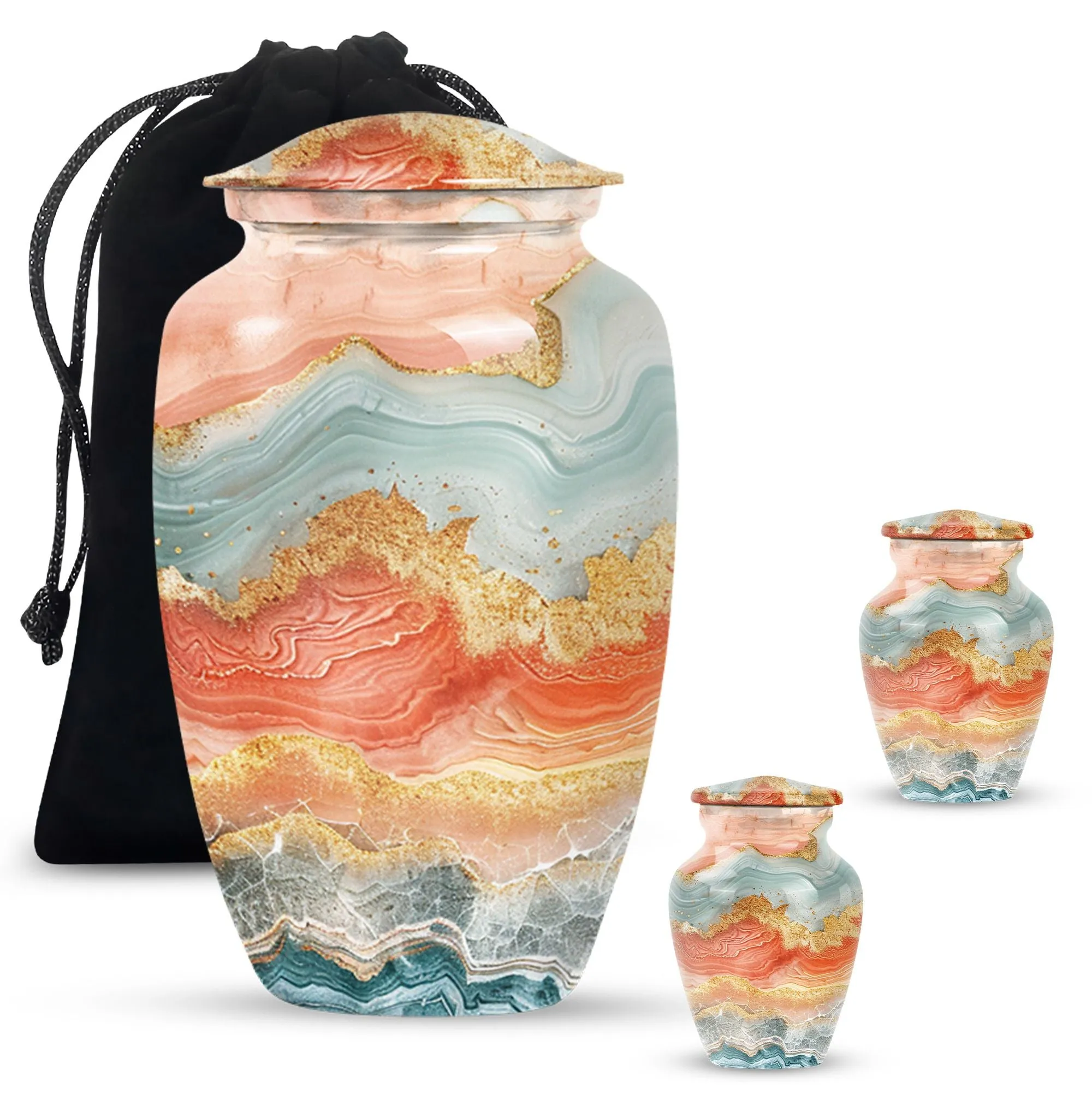 Eternal Harmonium: Vibrant Swirl Cremation Urn, Uniquely Crafted