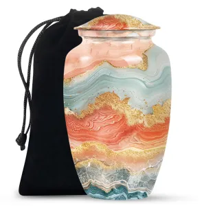Eternal Harmonium: Vibrant Swirl Cremation Urn, Uniquely Crafted