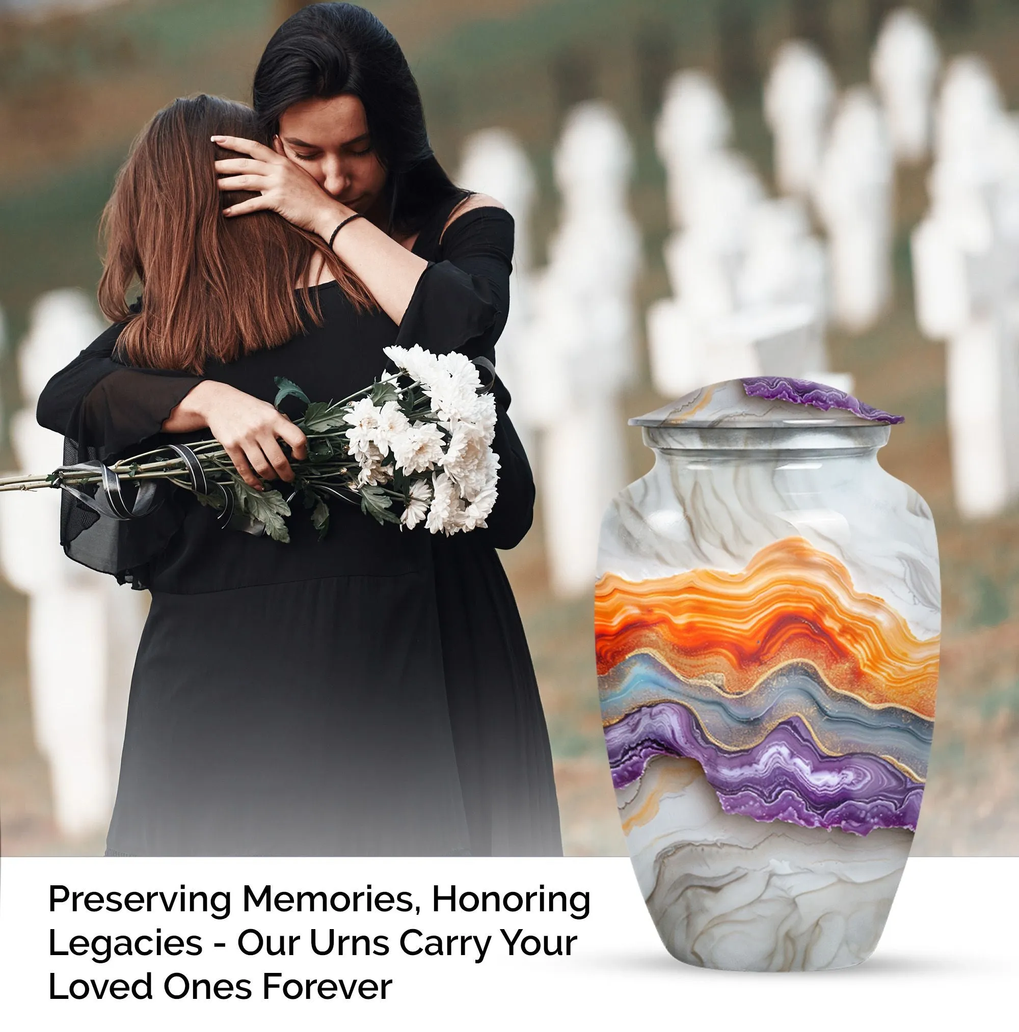 Eternal Horizon: Vibrant Swirl Cremation For Cherished Memories