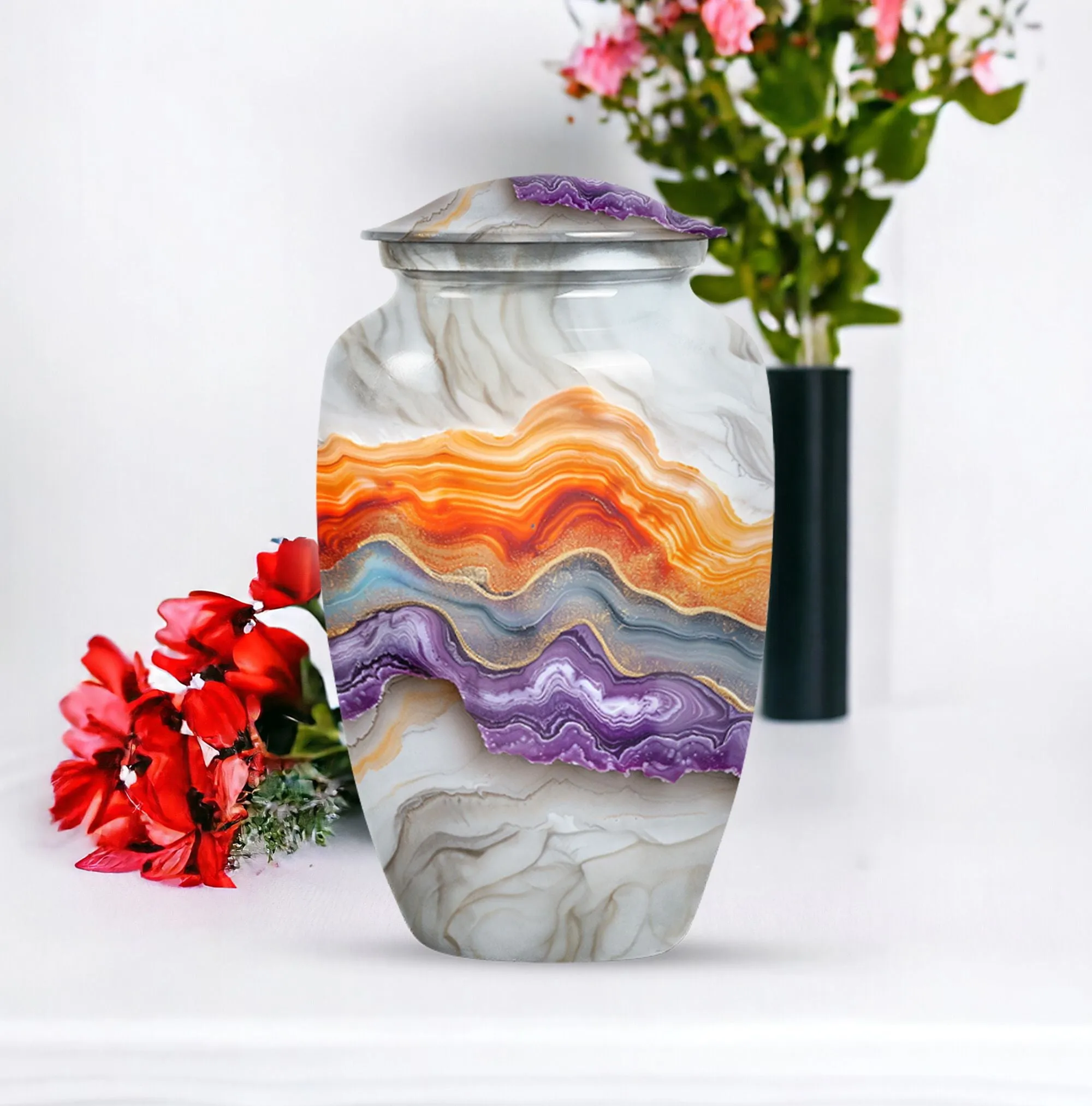 Eternal Horizon: Vibrant Swirl Cremation For Cherished Memories