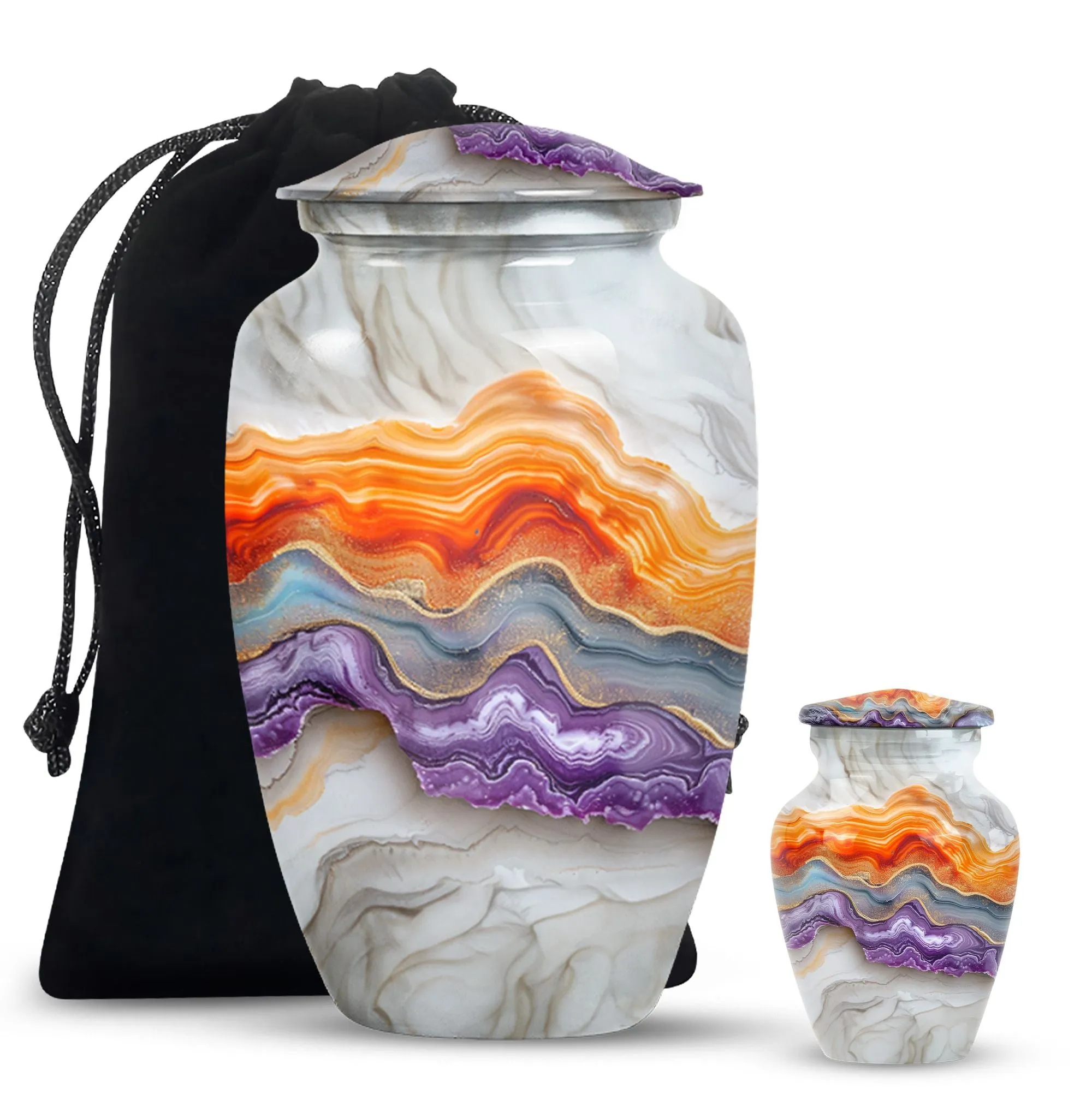 Eternal Horizon: Vibrant Swirl Cremation For Cherished Memories
