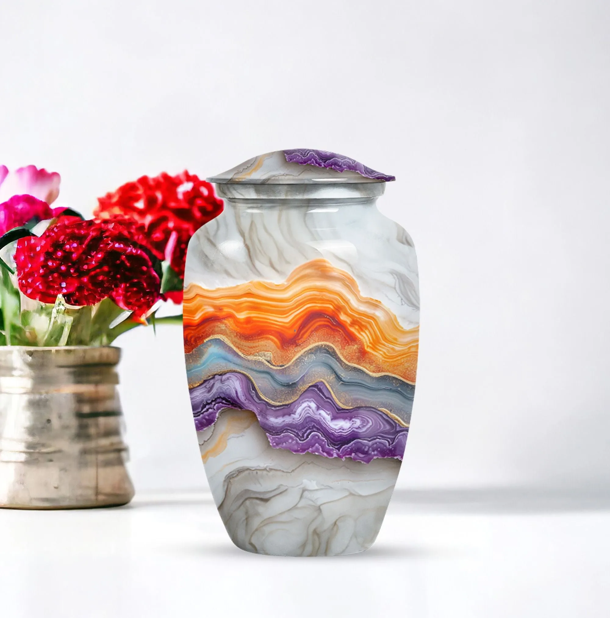 Eternal Horizon: Vibrant Swirl Cremation For Cherished Memories