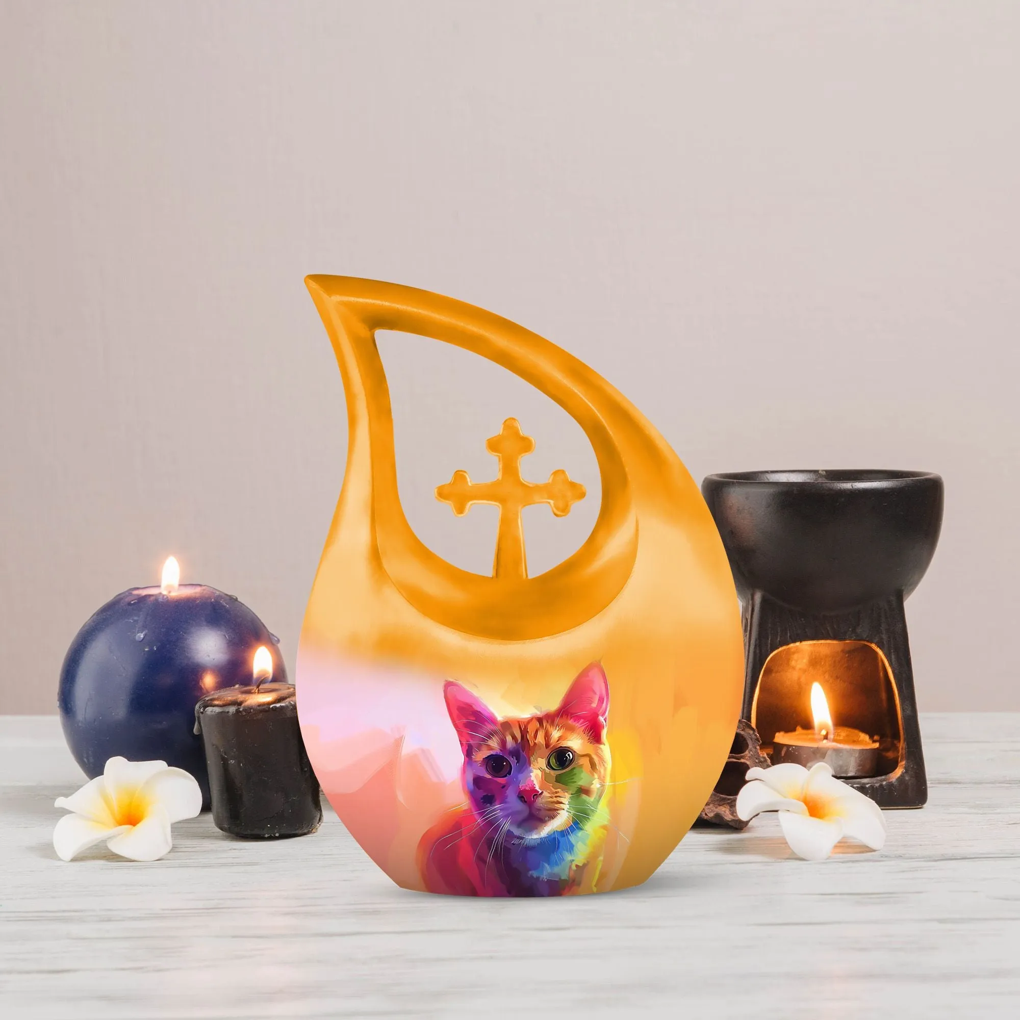 Feline Aura Urn -Containers For Ashes After Cremation