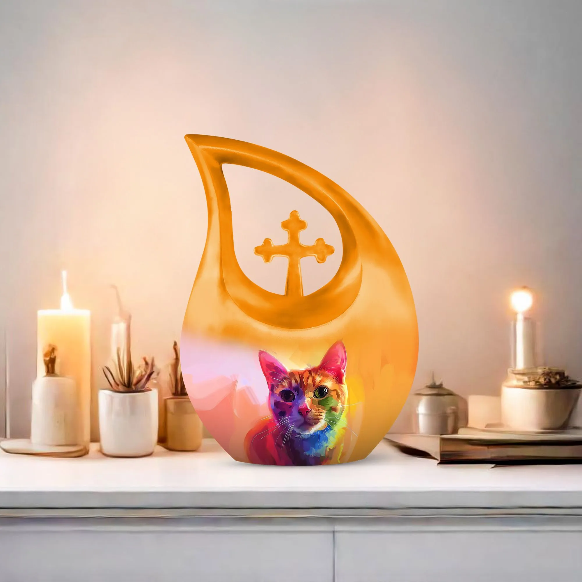 Feline Aura Urn -Containers For Ashes After Cremation
