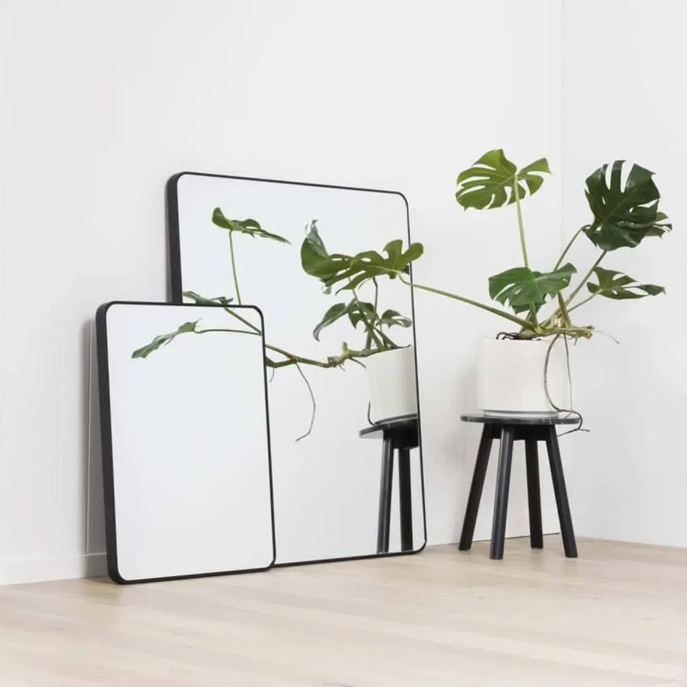 Flynn Curve Rectangle Mirror - Black Small 60cm x 80cm