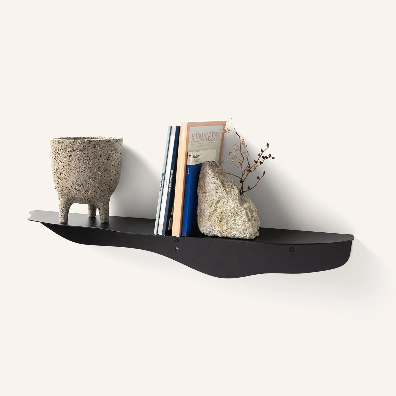 Fold Wavy Shelf 75cm - Black
