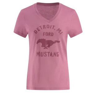 Ford Mustang Women's Vintage Logo V-Neck T-Shirt