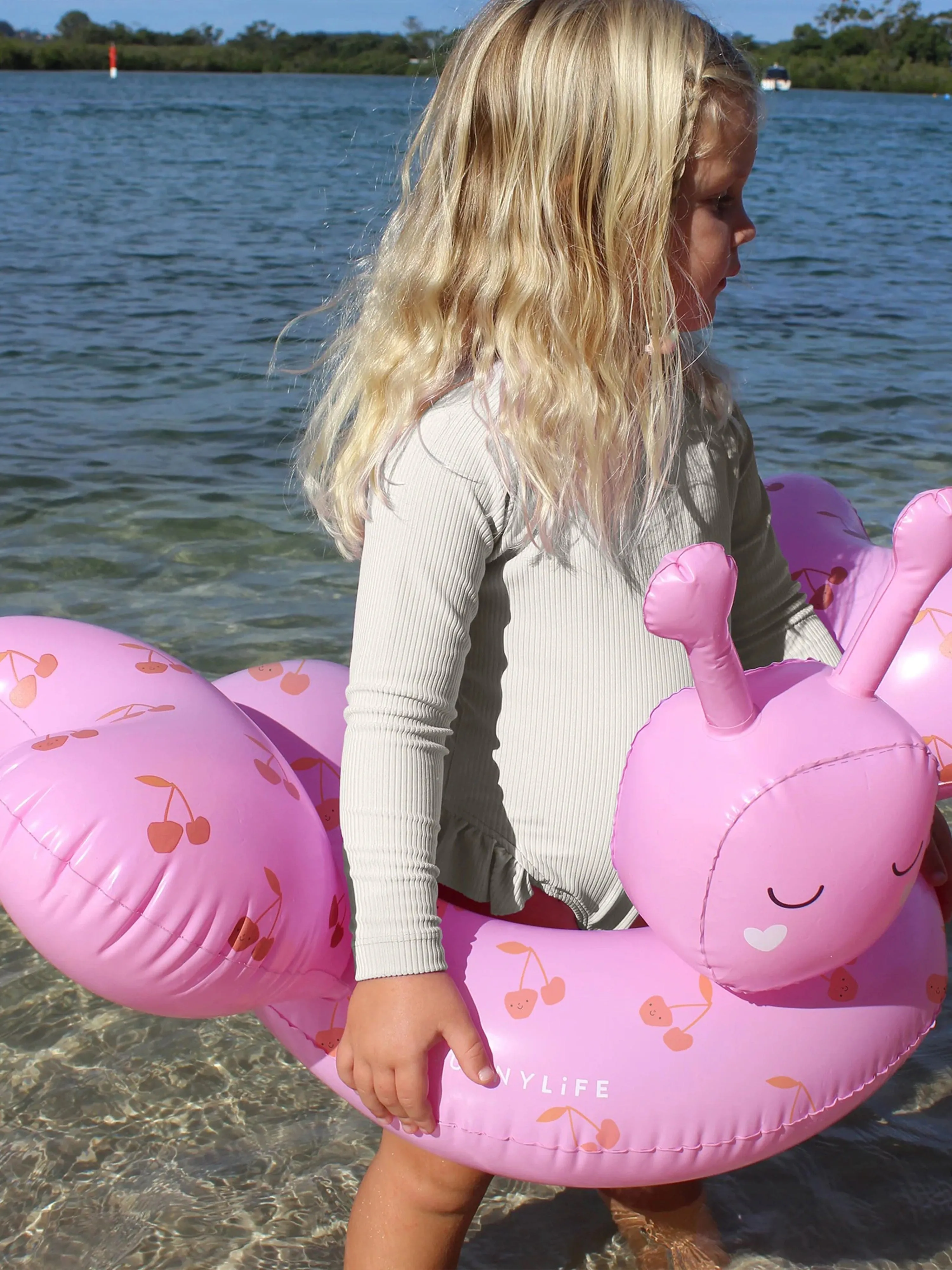 Girls Tube Pool Ring Cotton Candy Cherry in Pink (106cm)