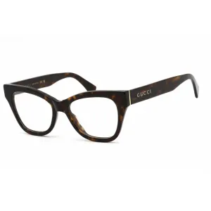 Gucci Women's Eyeglasses - Havana Plastic Cat Eye Shape Full Rim Frame | GG1133O 004