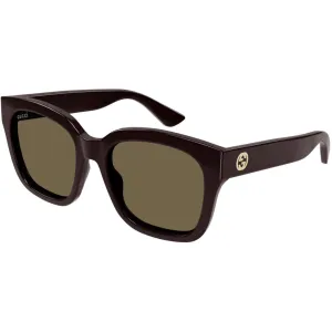 Gucci Women's Sunglasses - Full Rim Burgundy Plastic Square Shape Frame | GG1338S 005