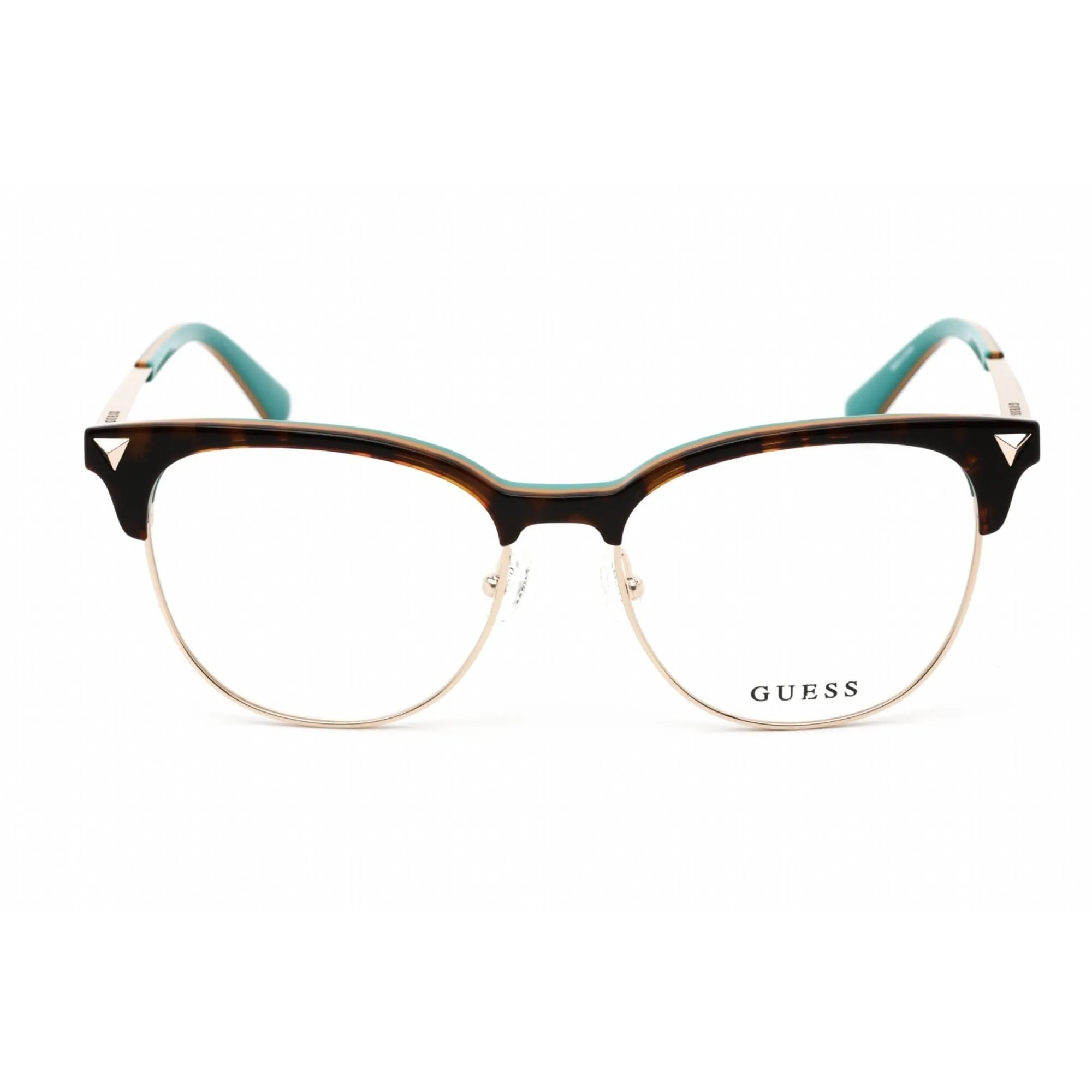Guess Women's Eyeglasses - Clear Lens Dark Havana Metal Cat Eye Frame | GU2798 052