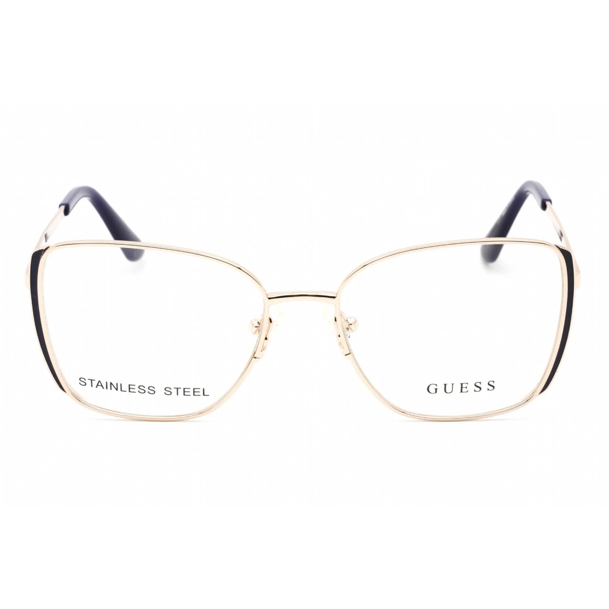 Guess Women's Eyeglasses - Full Rim Blue/Gold Metal Cat Eye Shape Frame | GU2903 092