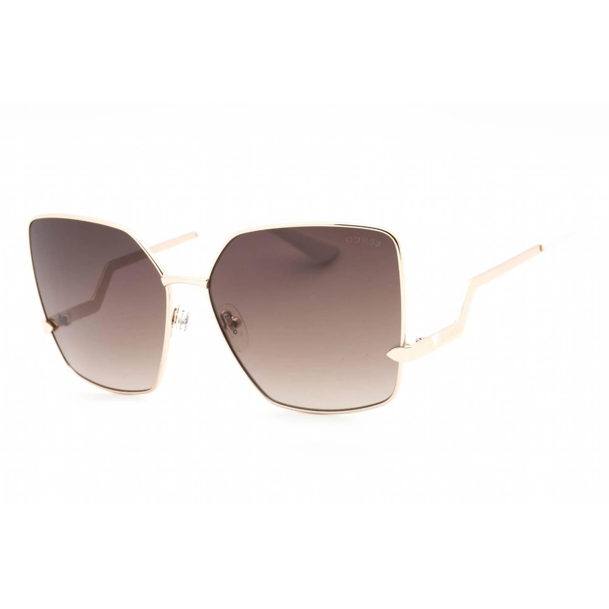 Guess Women's Sunglasses - Gold Metal Mirrored Full Rim Rectangular Frame | GU7814 32G