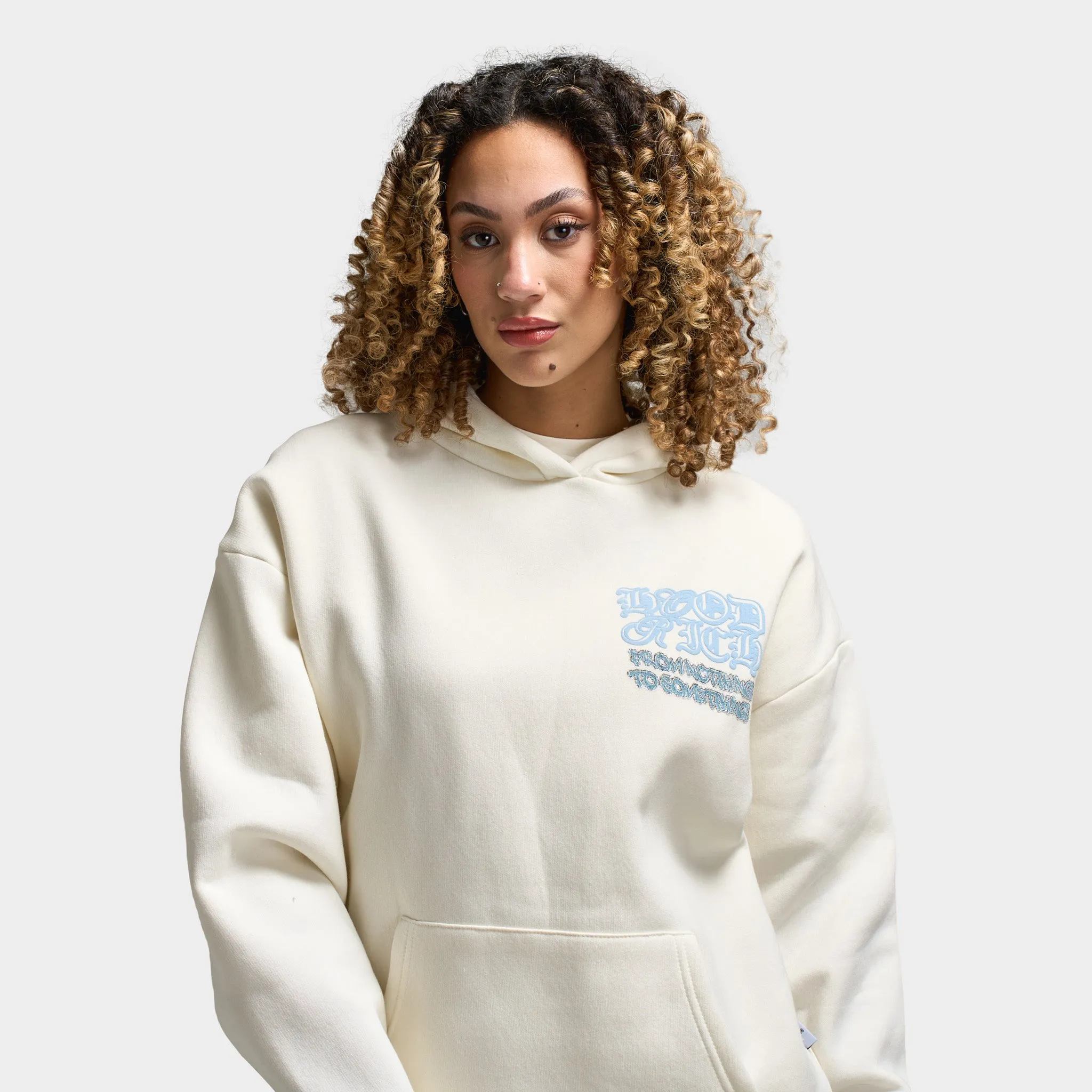 Hoodrich Women's Jewel Oversized Hoodie Blanc De Blanc / Clear Sky