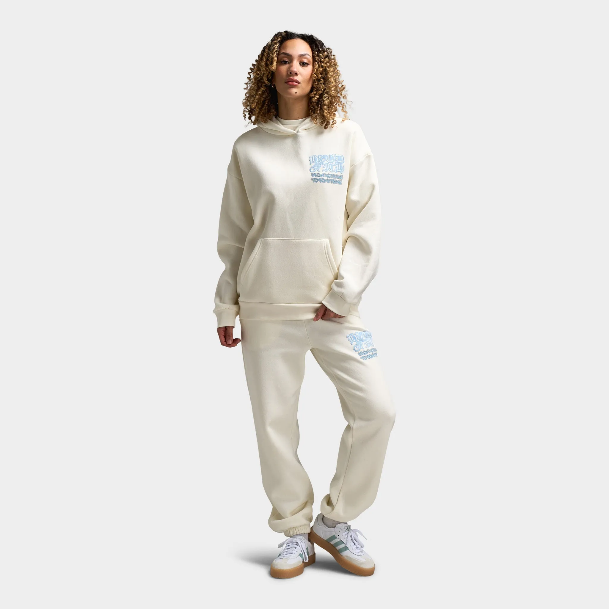 Hoodrich Women's Jewel Oversized Hoodie Blanc De Blanc / Clear Sky