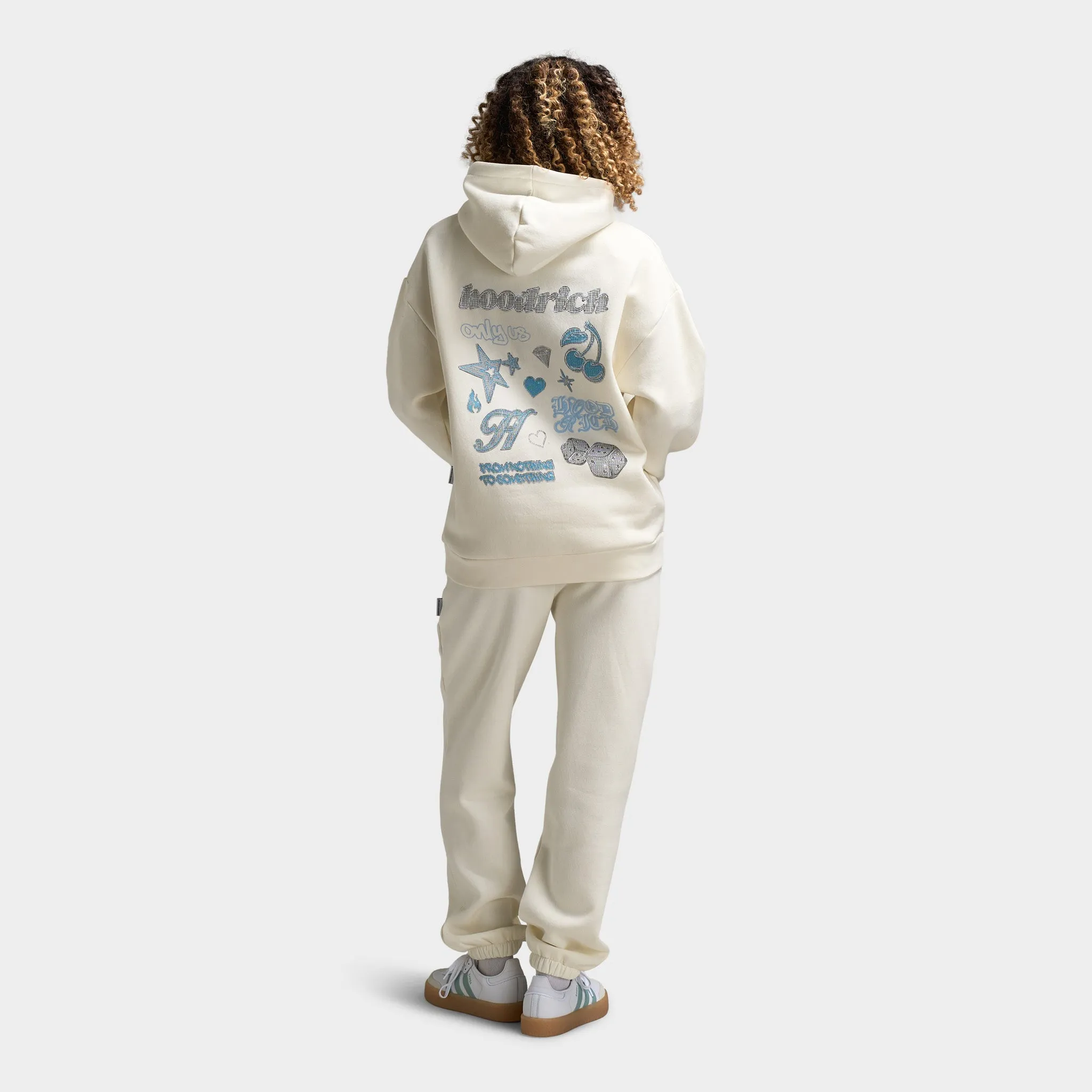 Hoodrich Women's Jewel Oversized Hoodie Blanc De Blanc / Clear Sky