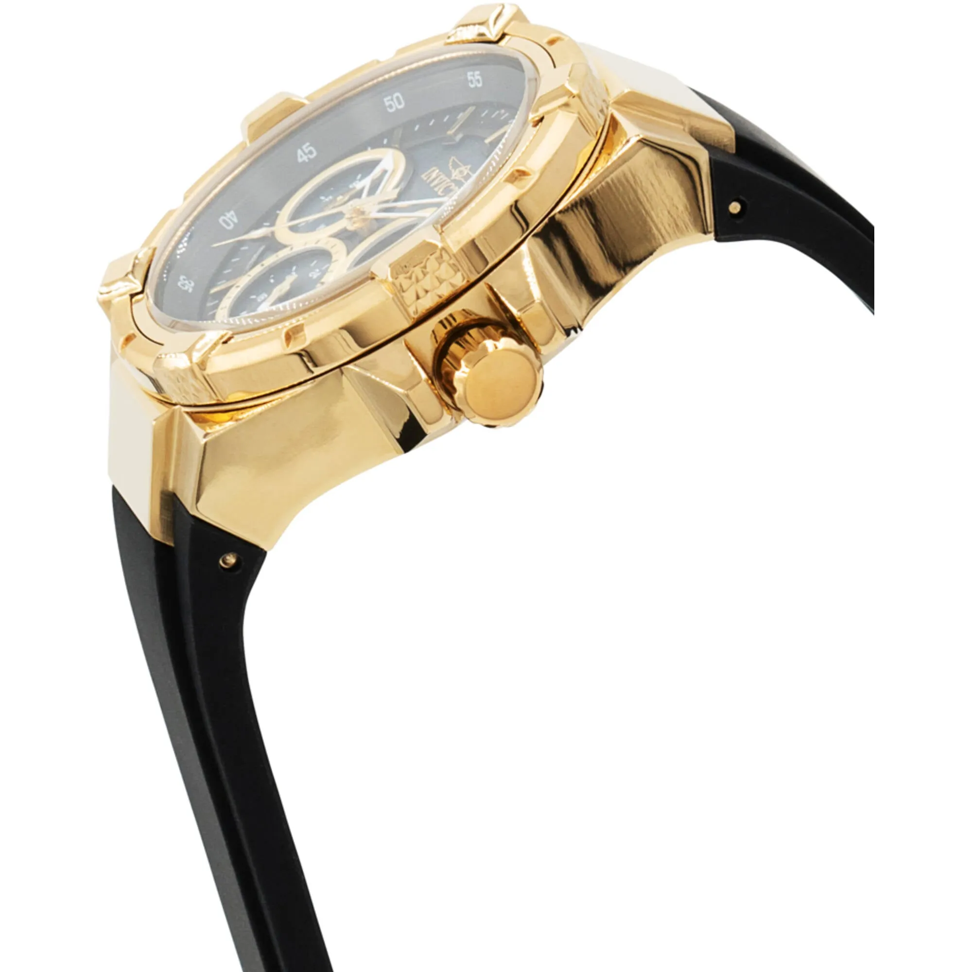 Invicta Women's Watch - Aviator Quartz Black MOP Dial Silicone Rubber Strap | 37303