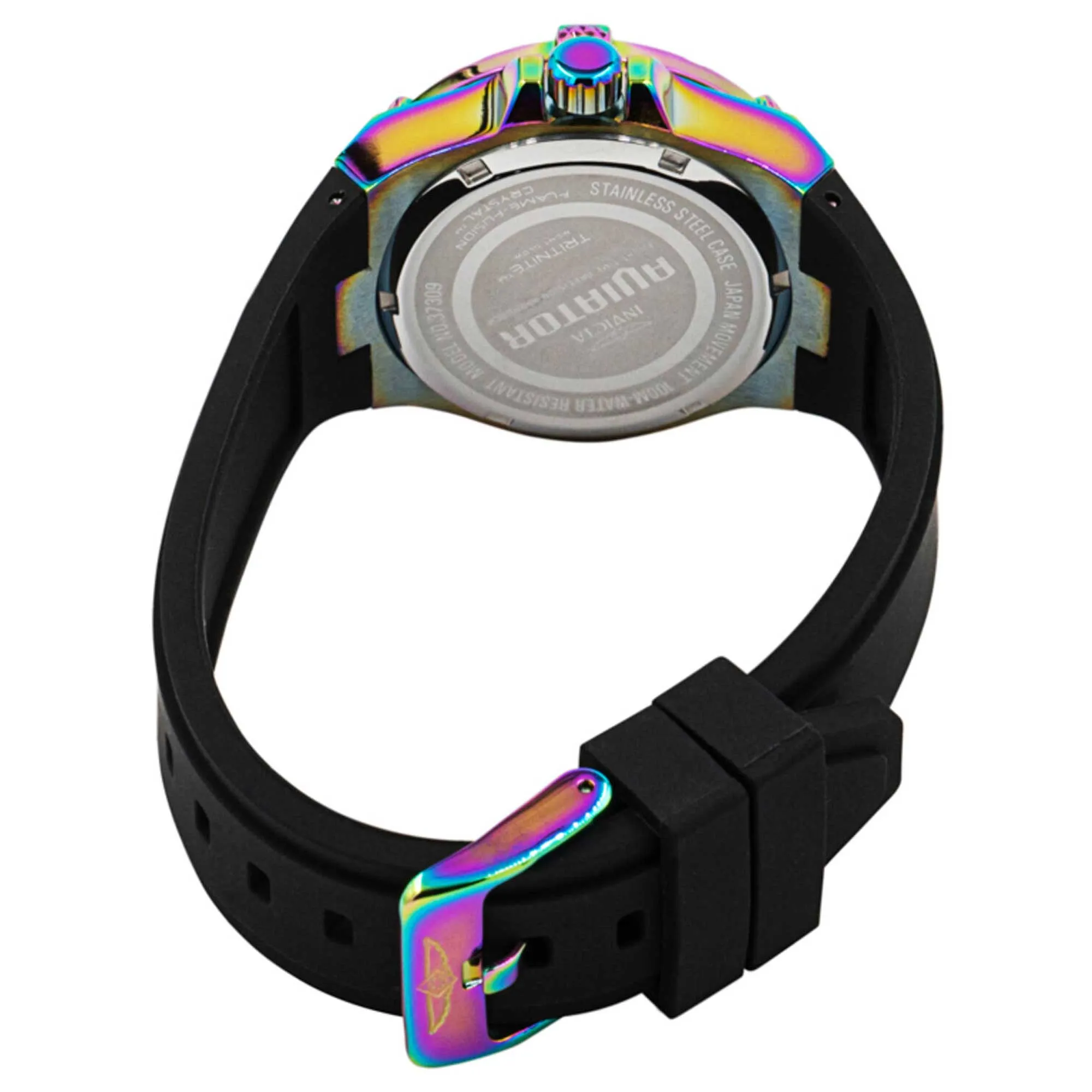 Invicta Women's Watch - Aviator Quartz Black Silicone Rubber Strap Day-Date | 37309