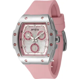 Invicta Women's Watch - Racing Pink and White Mop Dial Silicone Strap Quartz | 45639