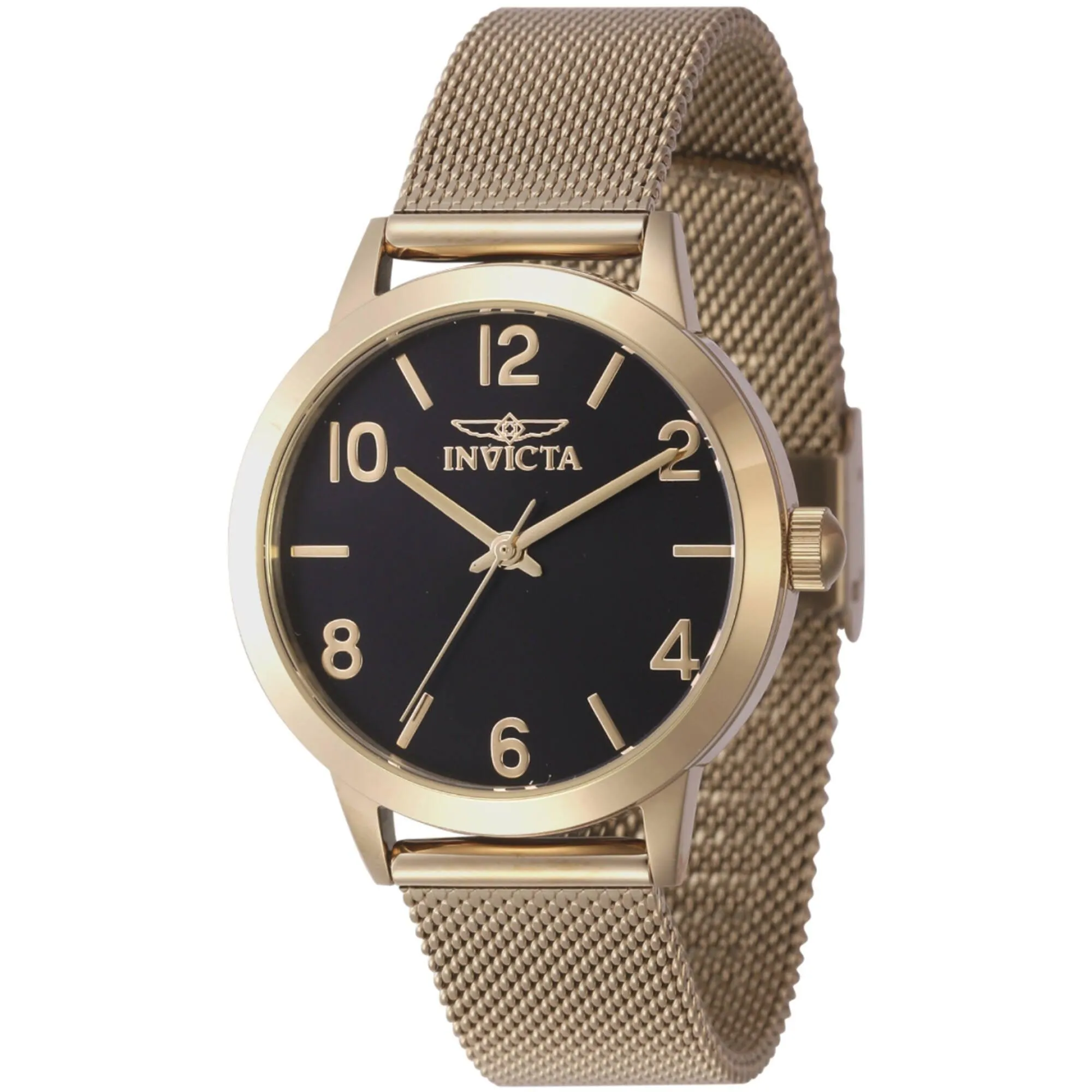 Invicta Women's Watch Set - Wildflower Black Dial Yellow Gold Mesh Bracelet | 47277