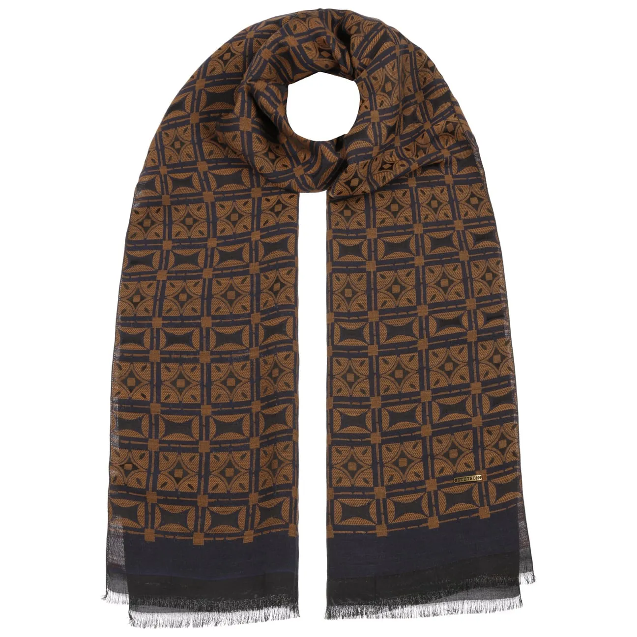 Jacquard Geometrics Cotton Scarf by Stetson