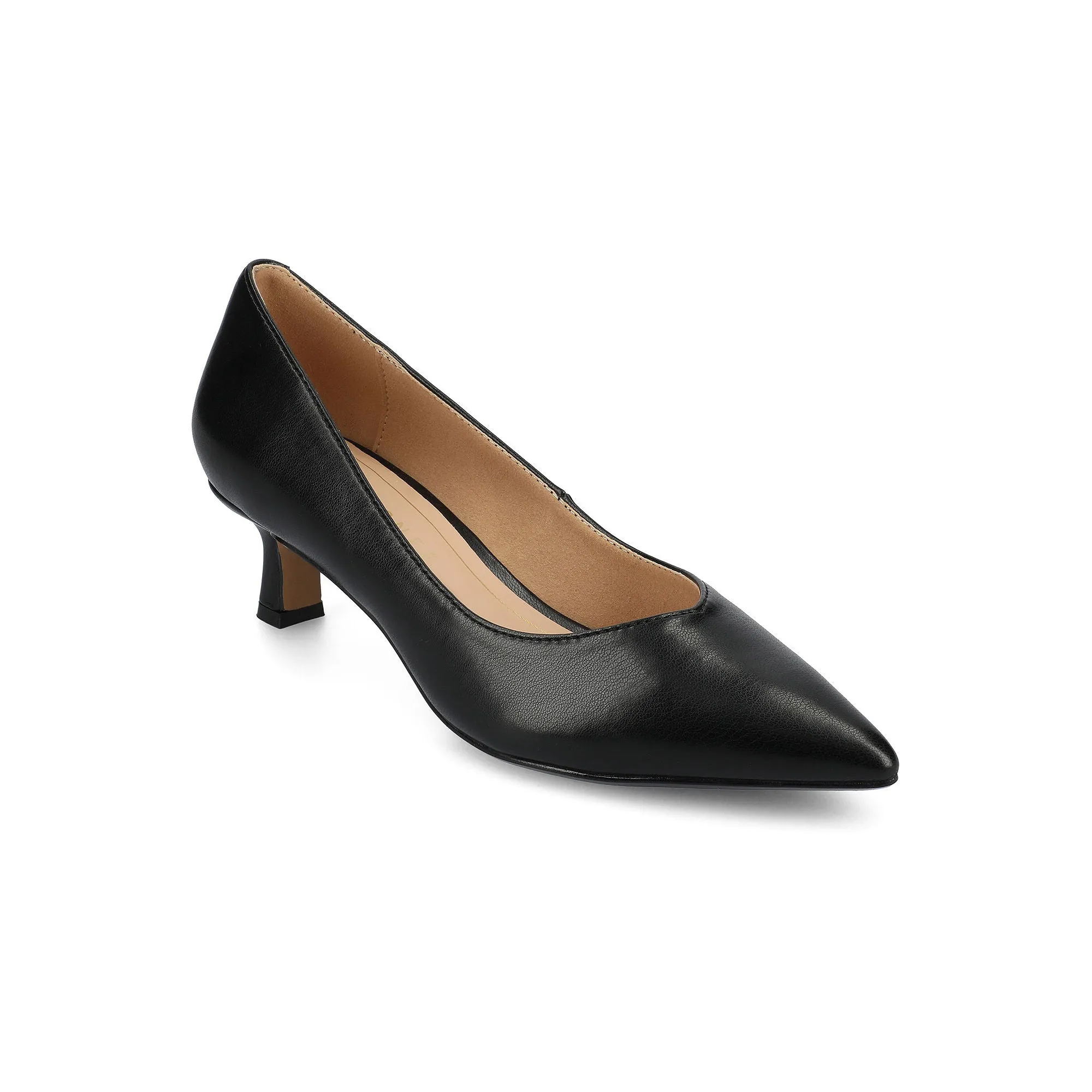 Journee Collection Womens Pammie Kitten Heel Pumps - BLACK 8 MEDIUM