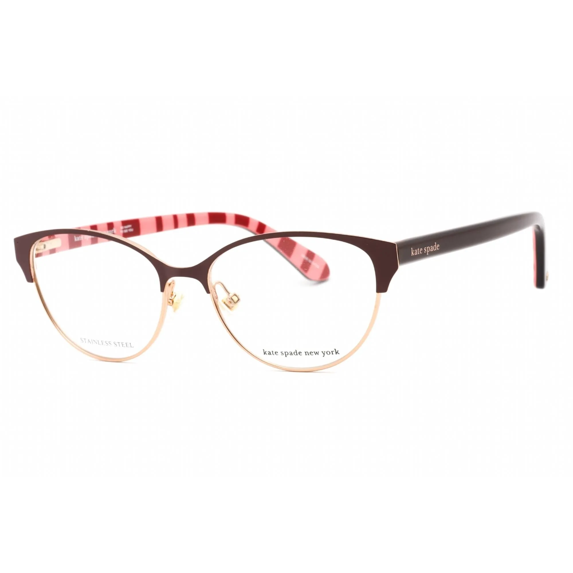 Kate Spade Women's Eyeglasses - Burgundy Metal Cat Eye Shape Frame | EMELYN 0LHF 00