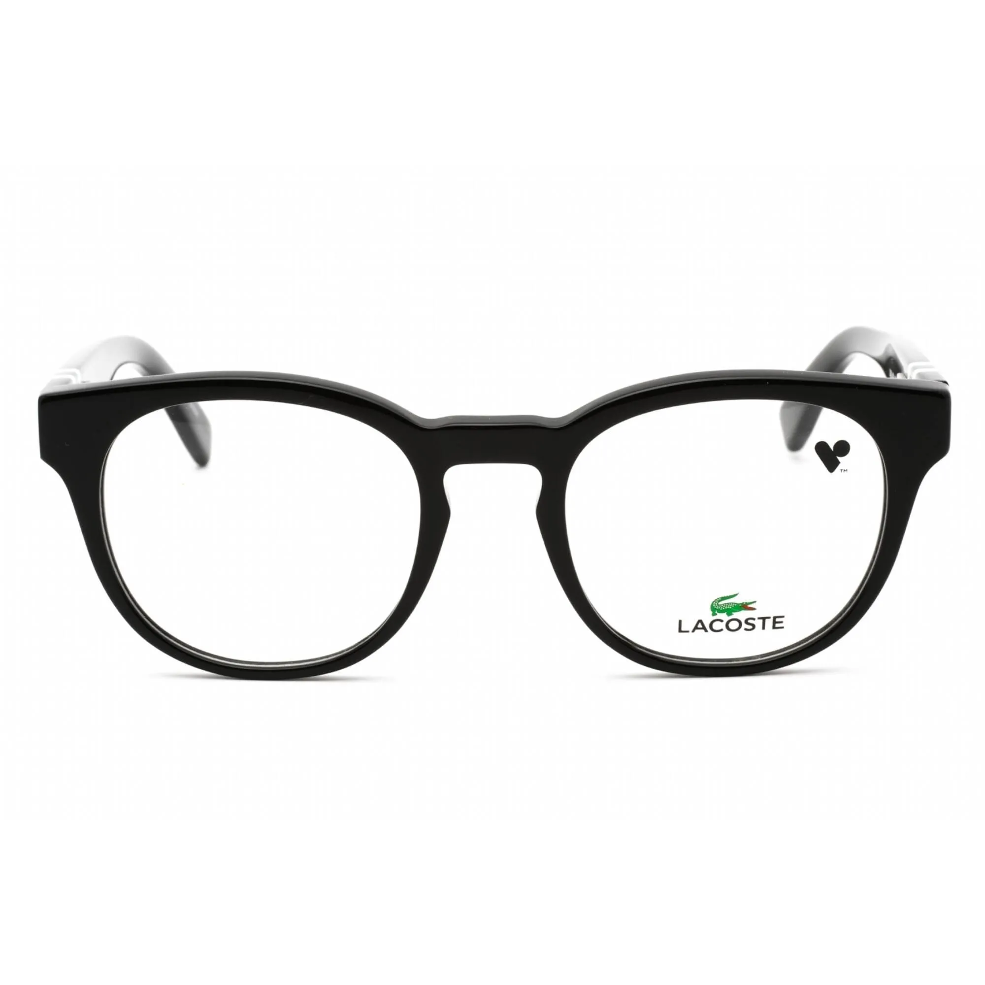 Lacoste Women's Eyeglasses - Black Round Full Rim Frame Clear Demo Lens | L2904 001