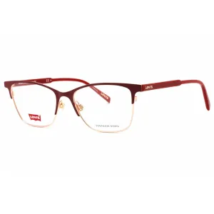 Levi's Women's Eyeglasses - Burgundy Metal Cat Eye Full Rim Frame | LV 1011 0LHF 00