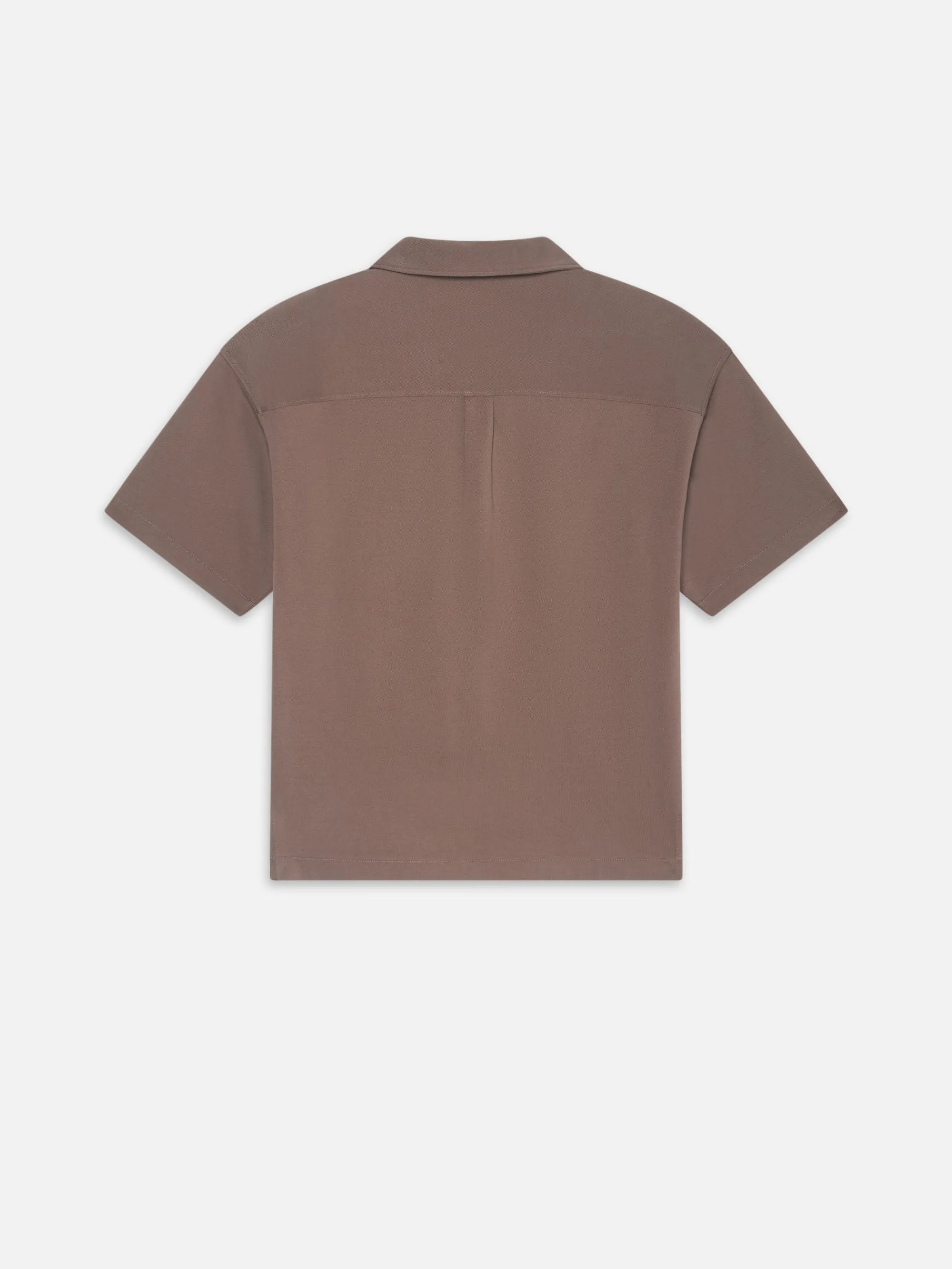 Light Pique Button Down Polo -- Mauve
