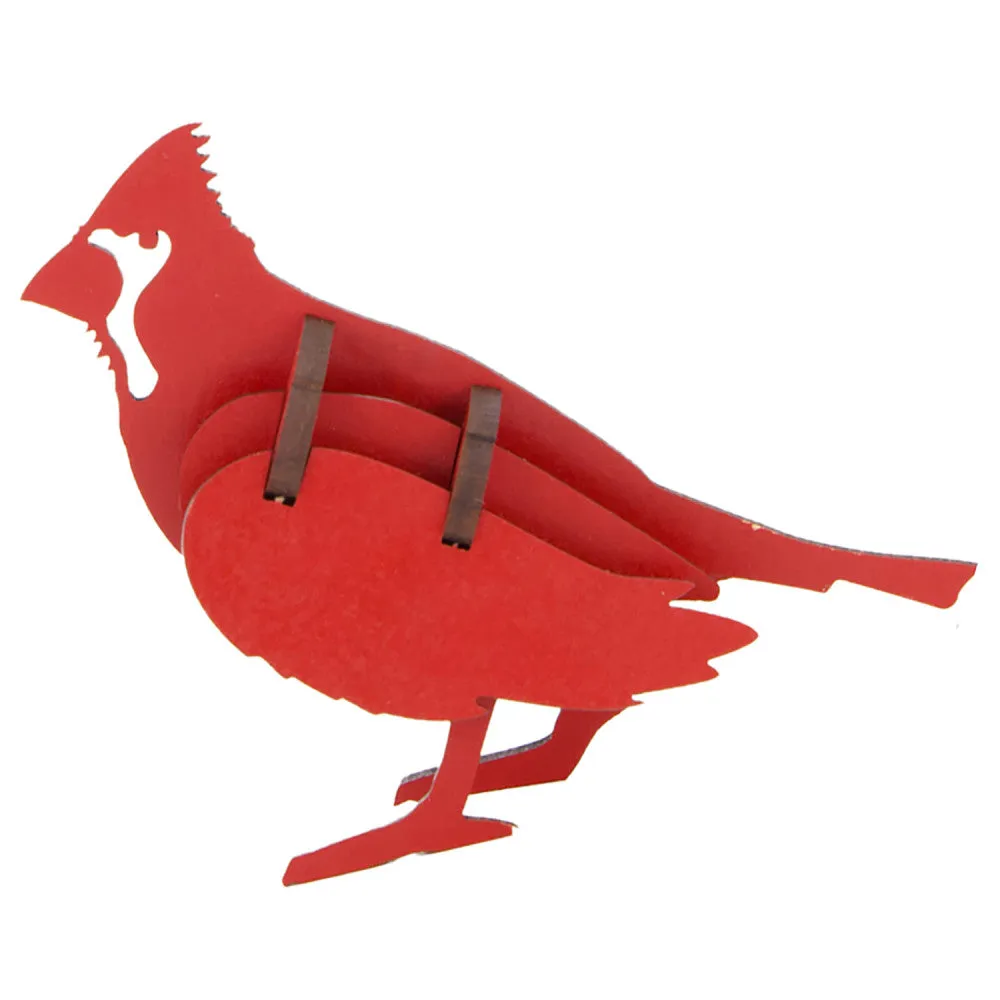 Little & Wood: Vibrant Cardinal 3D Wooden Puzzle Kit