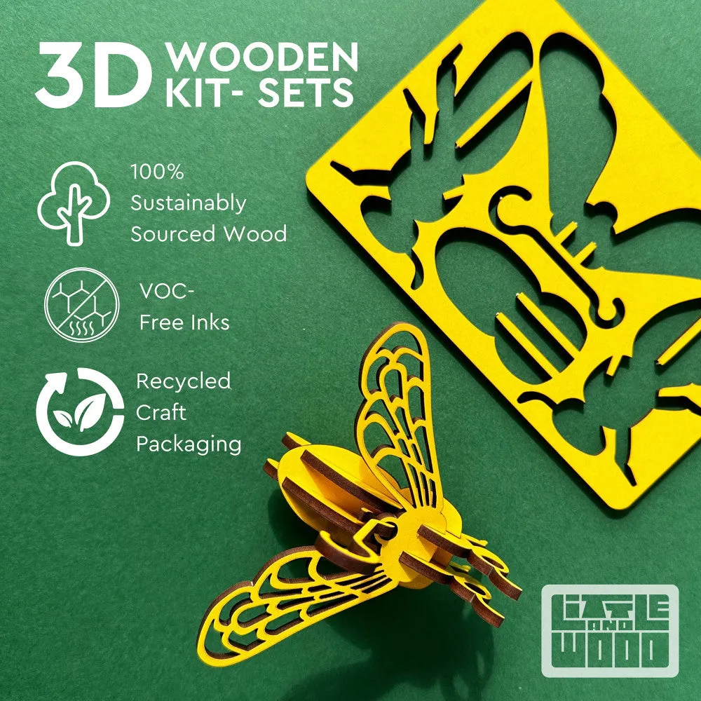 Little & Wood: Vibrant Cardinal 3D Wooden Puzzle Kit