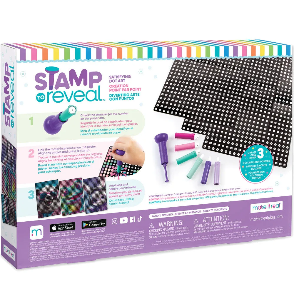 Make It Real Stamp to Reveal Dot Art Kit - DJ Bunny, Frog Princess, Chillin Panda