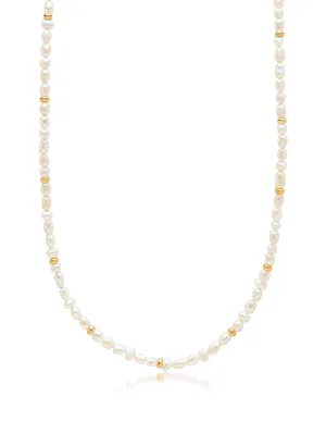 Men's Mini Pearl Choker with Gold Plating